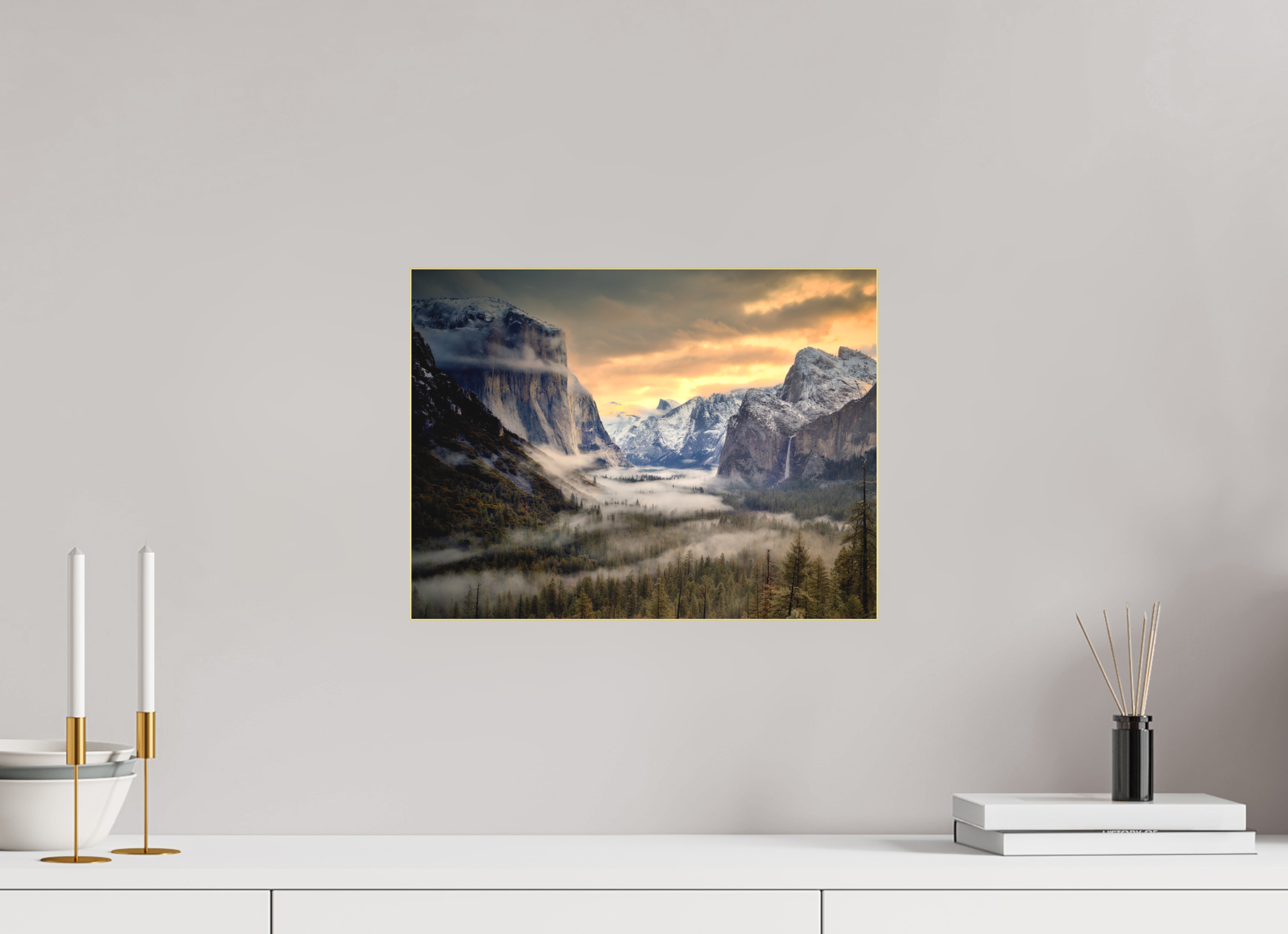 16 x 12″, Bonded Acrylic Gold Frame Tunnel View Winter Dawn