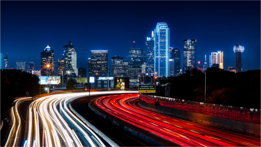 Main image Dallas Night Skyline: The Edgefield Prospect