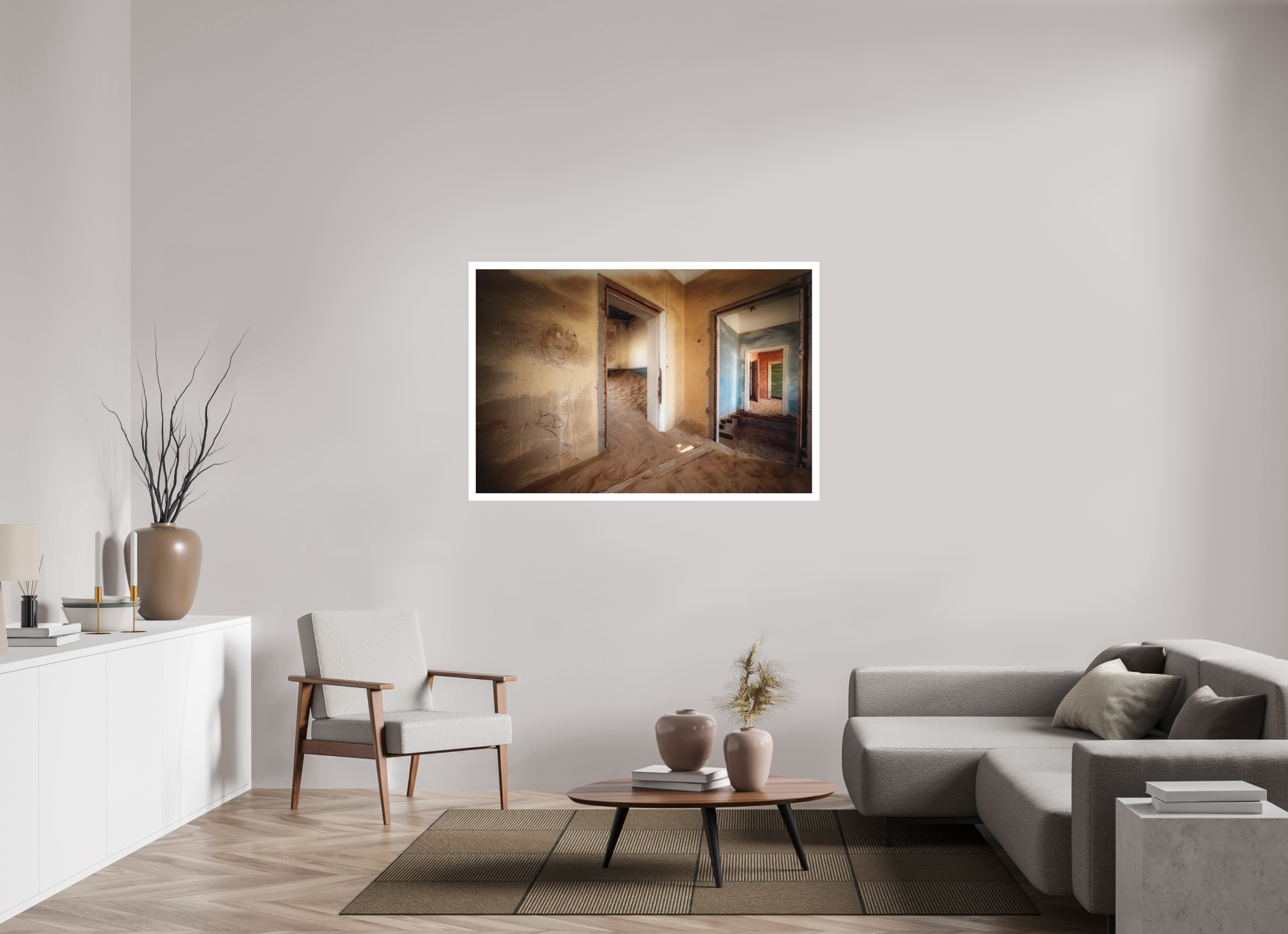 54 x 36″, Fine Art Bonded Acrylic Lost Dreams of Kolmanskop