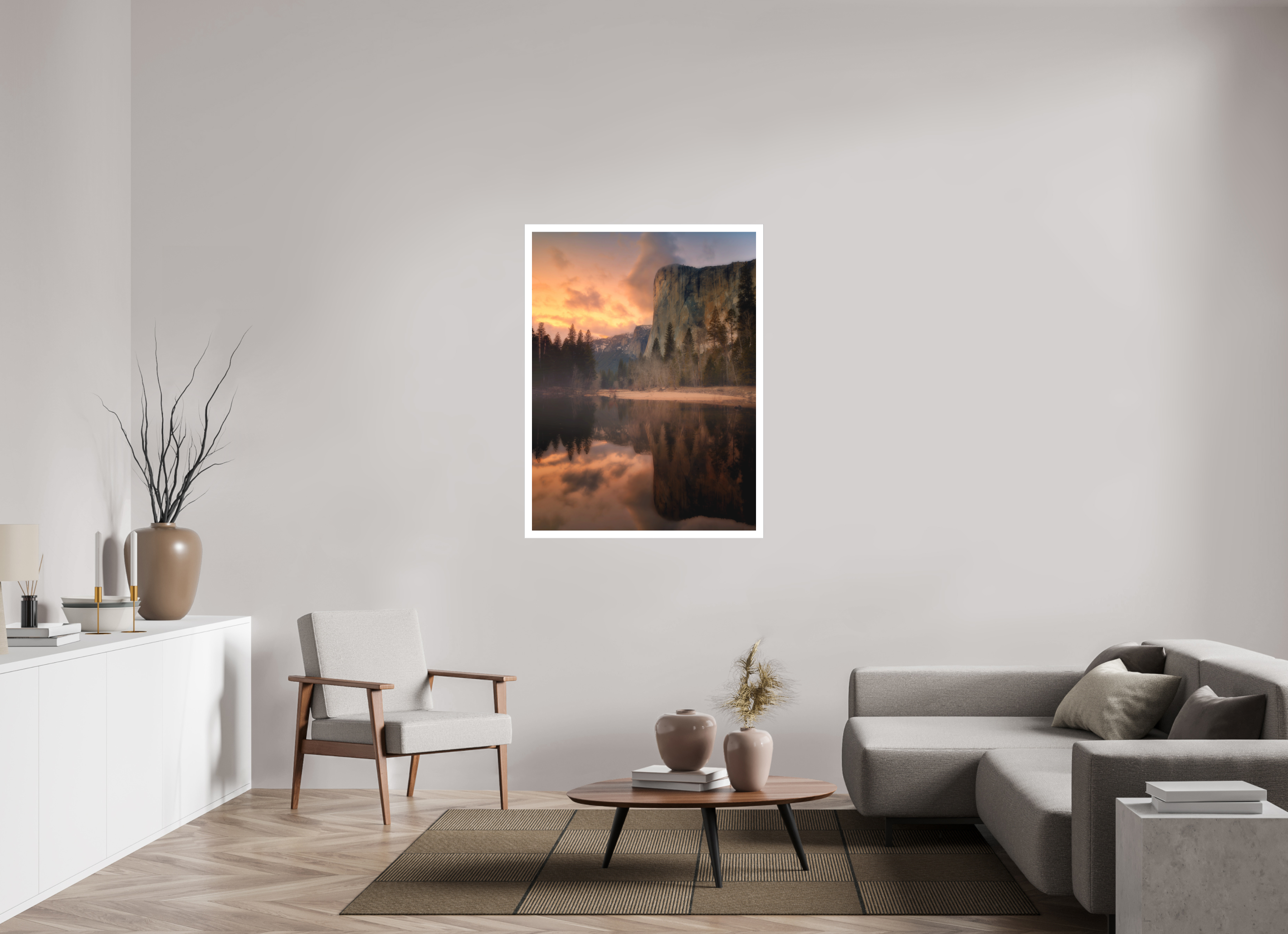 36 x 48″, Fine Art Bonded Acrylic Sunset & Storm Over El Capitan