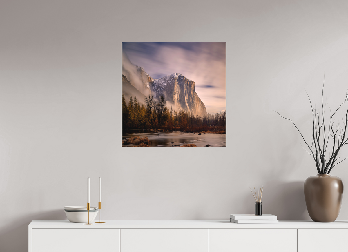 25 x 25″, Fine Art Textile El Capitan at Dawn