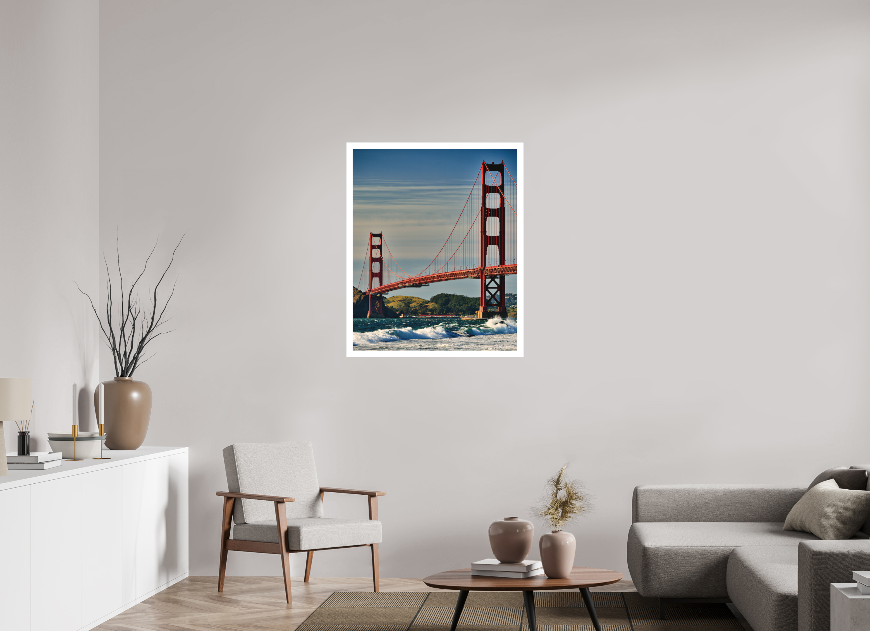 31 x 38″, Fine Art Bonded Acrylic Golden Gate II: Another Postcard View