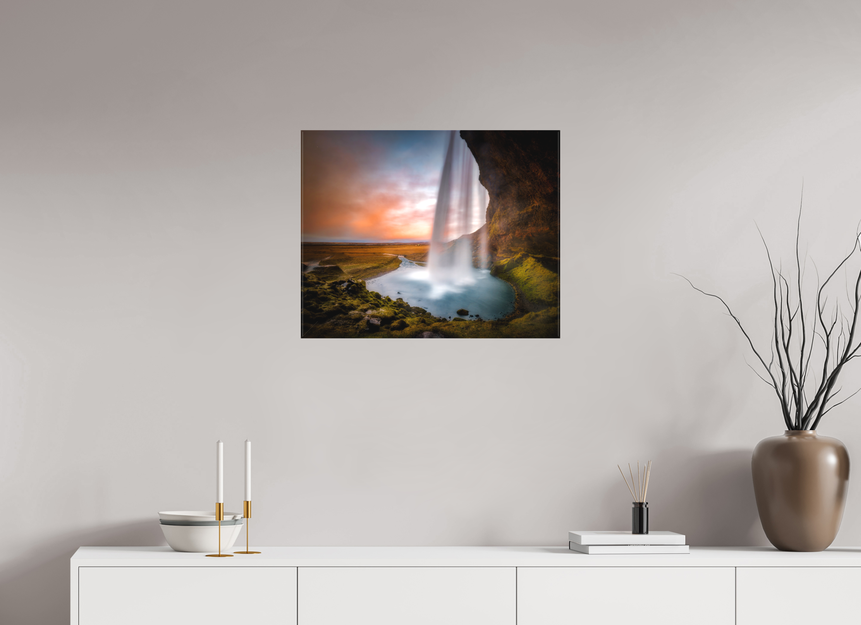 25 x 20″, Fine Art Textile Seljalandsfoss