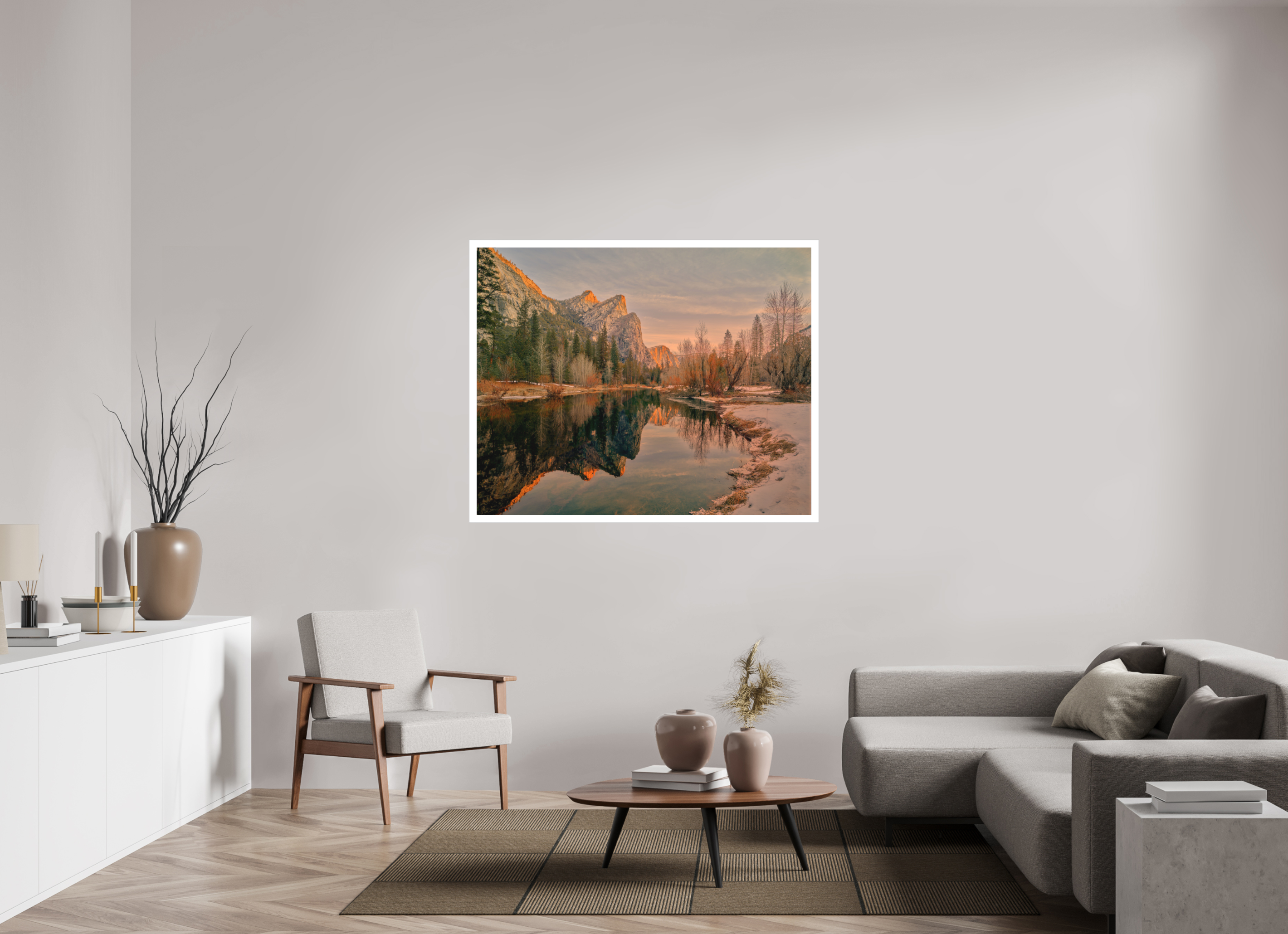 53.7 x 43″, Fine Art Bonded Acrylic Yosemite's Leviathans in Winter Dawn Light