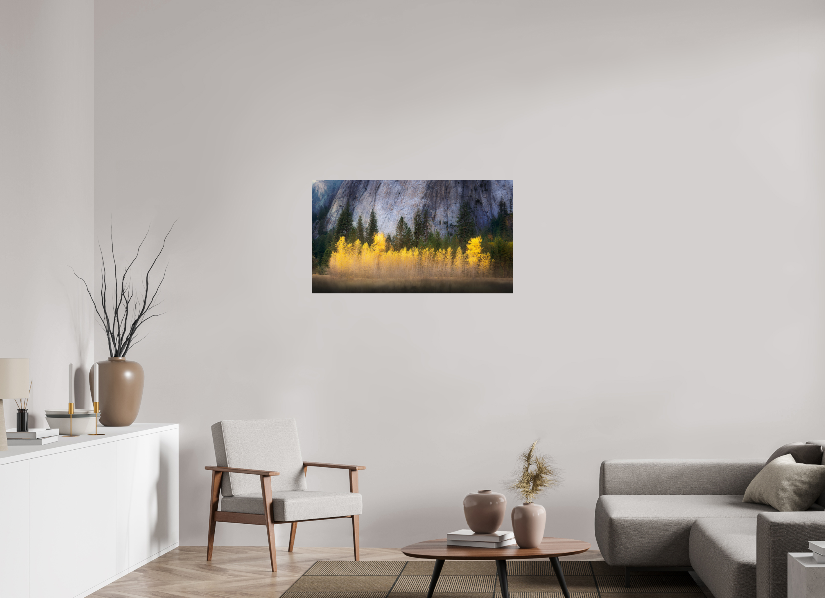 40 x 22.5″, Giclée Alu-Dibond Quaking Aspens Beneath Cathedral Rock