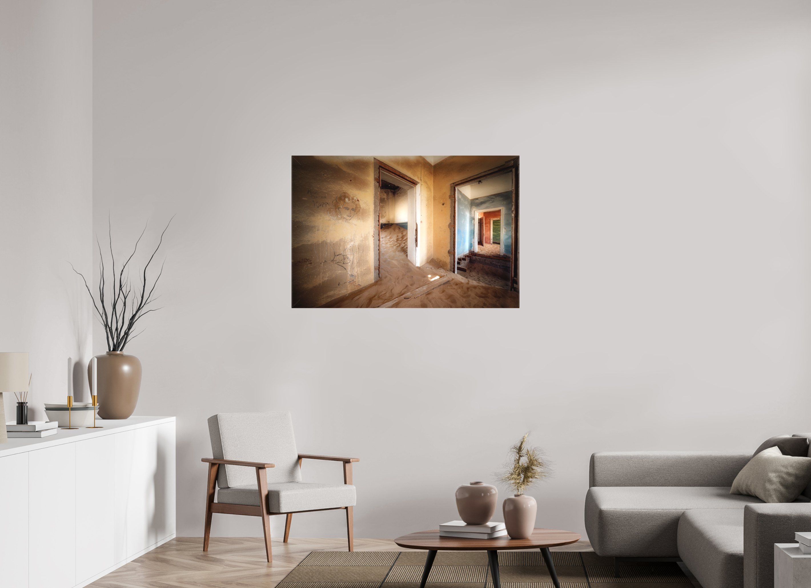 45 x 30″, Fine Art Textile Lost Dreams of Kolmanskop