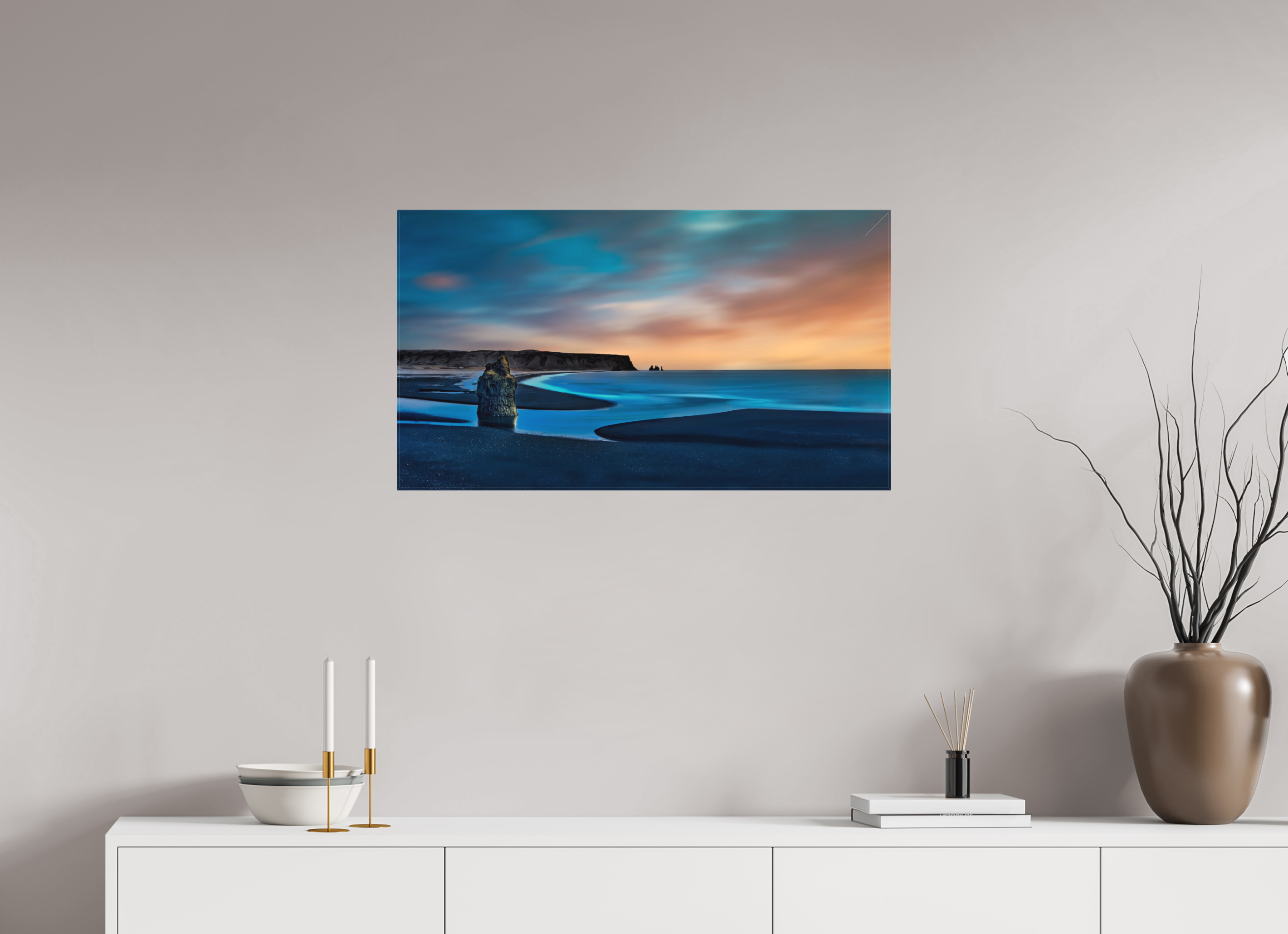 32 x 18″, Fine Art Textile Reynisfjara
