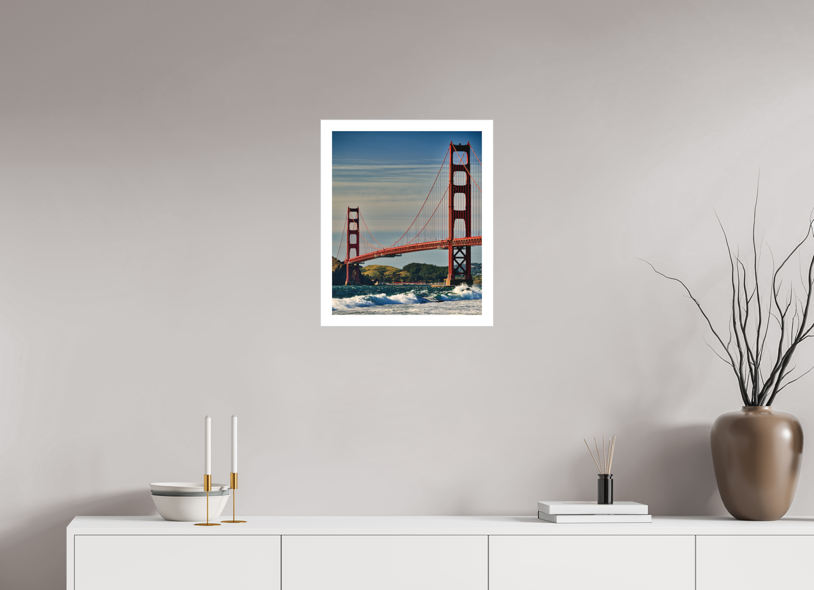 16 x 19.6″, Fine Art Bonded Acrylic Golden Gate II: Another Postcard View