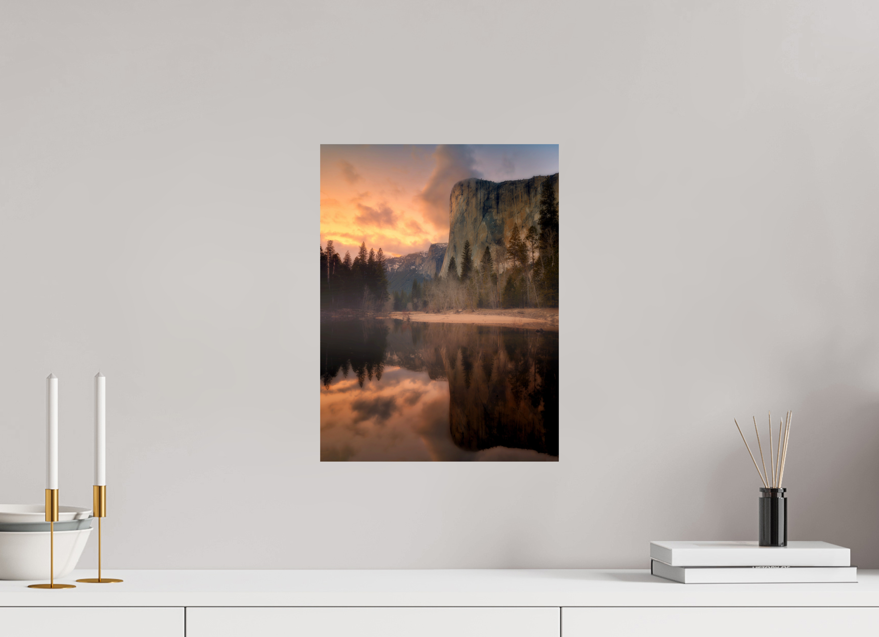 12 x 16″, Giclée Alu-Dibond Sunset & Storm Over El Capitan
