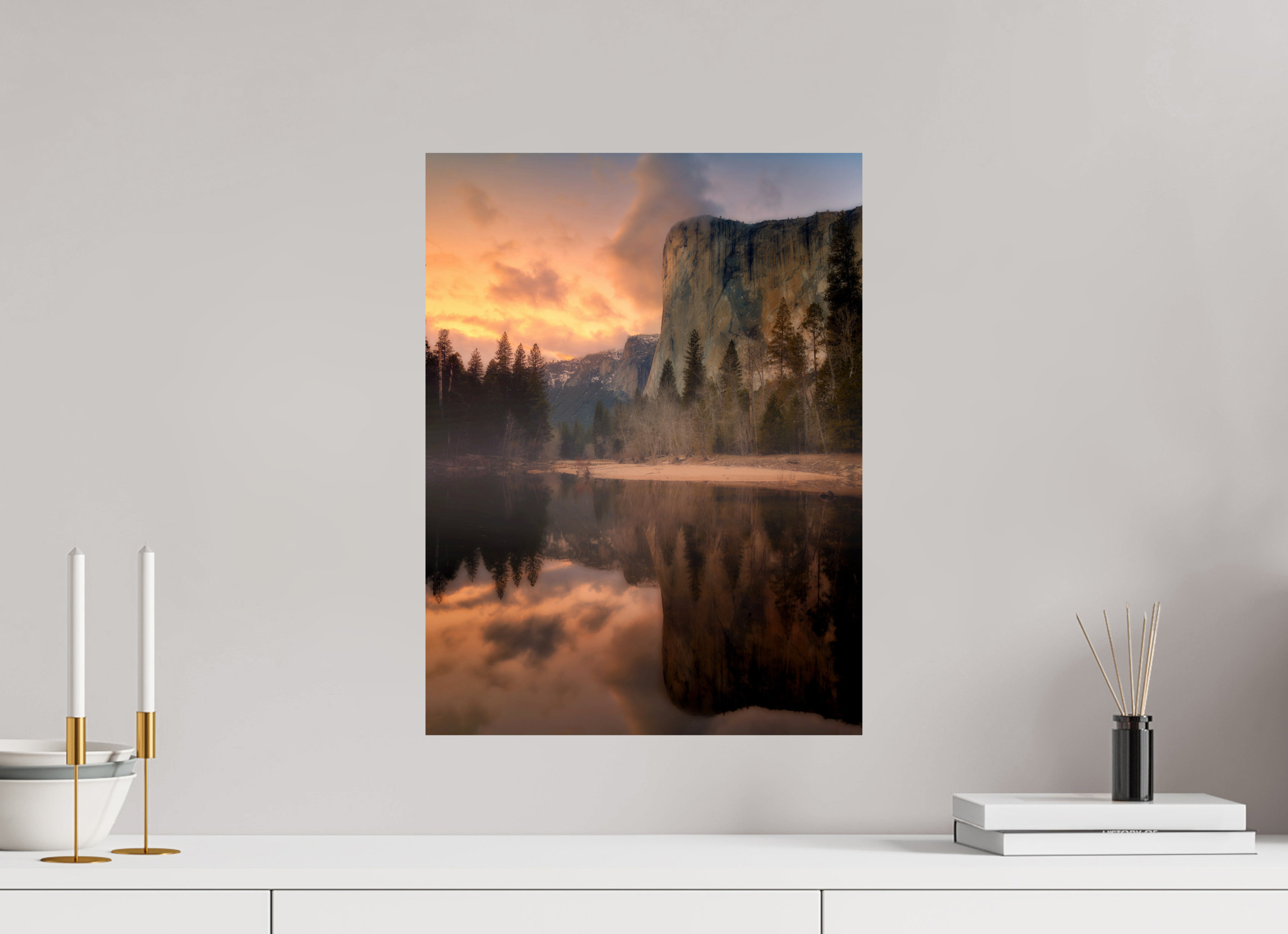 15 x 20″, Giclée Alu-Dibond Sunset & Storm Over El Capitan
