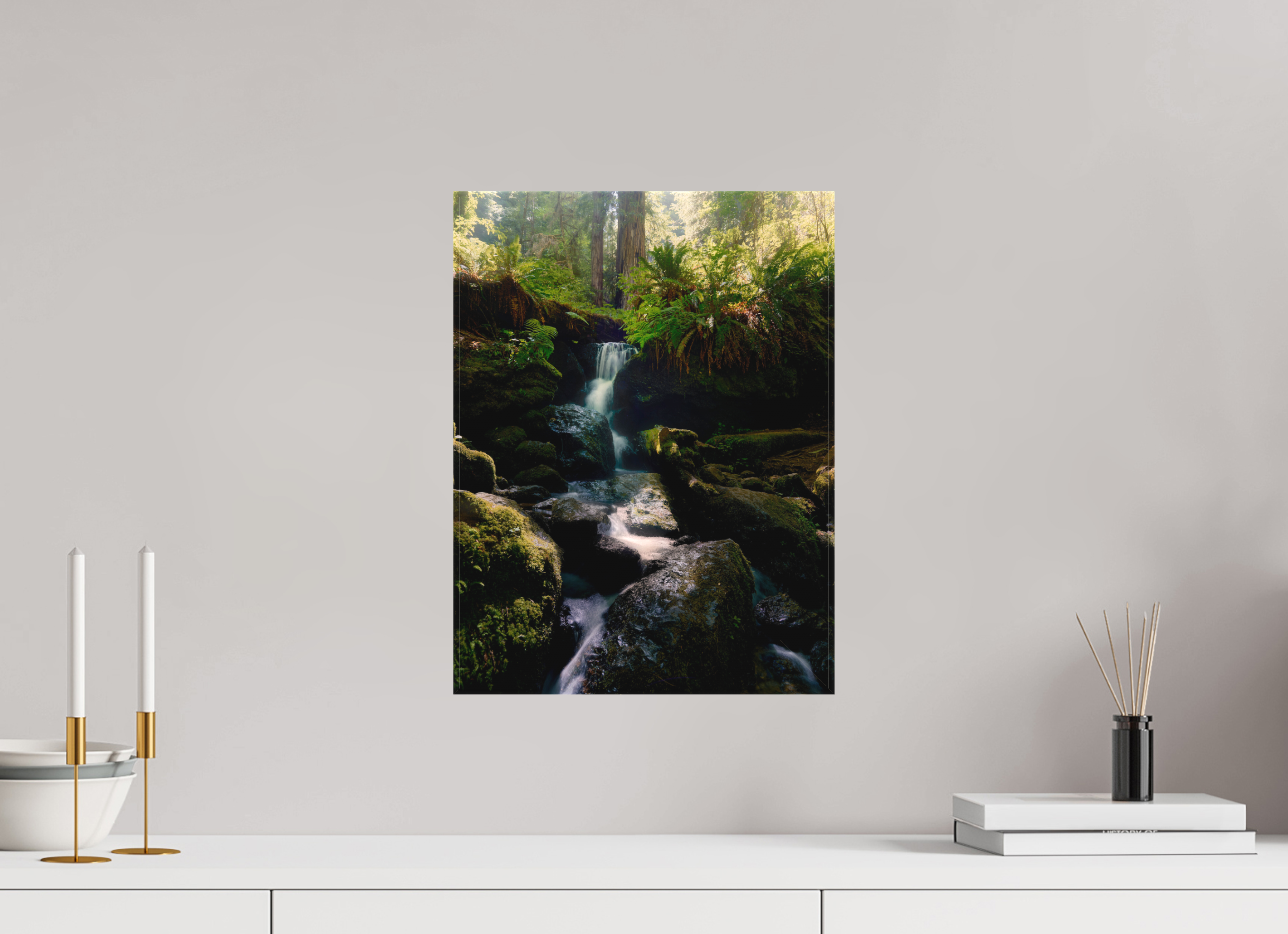 12 x 16″, Fine Art Textile Trillium Falls
