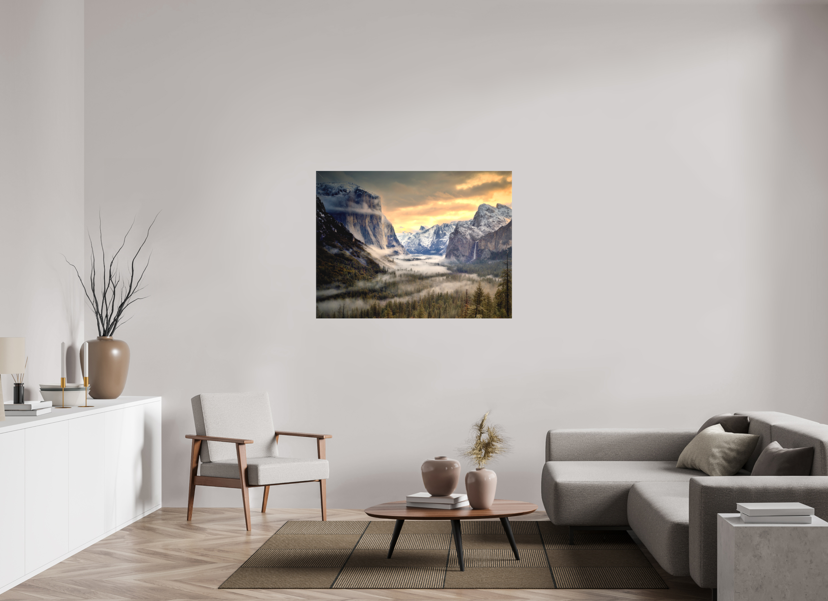 48 x 36″, Fine Art Textile Tunnel View Winter Dawn