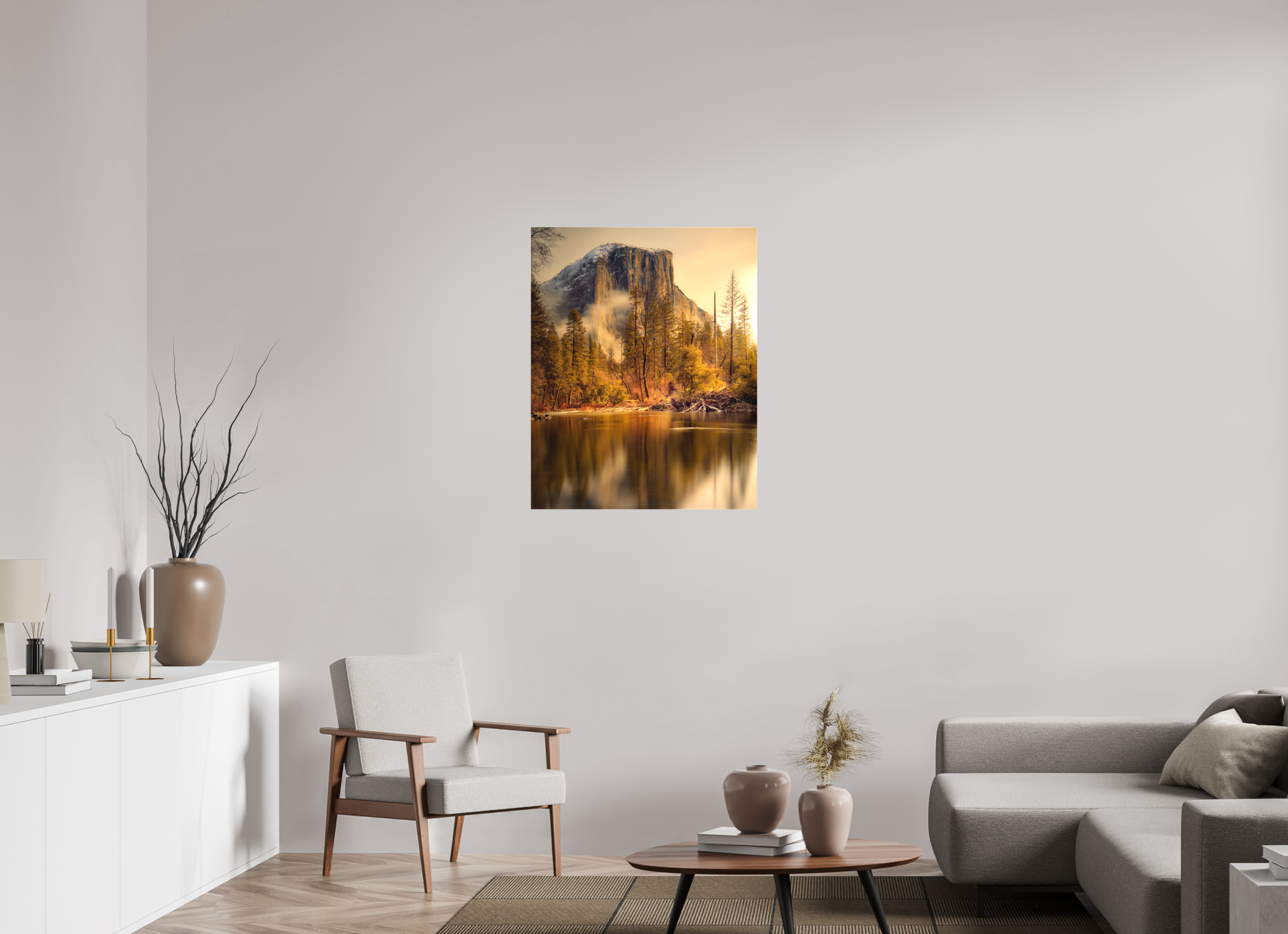28 x 35″, Fine Art Textile Winter Sunrise At El Capitan