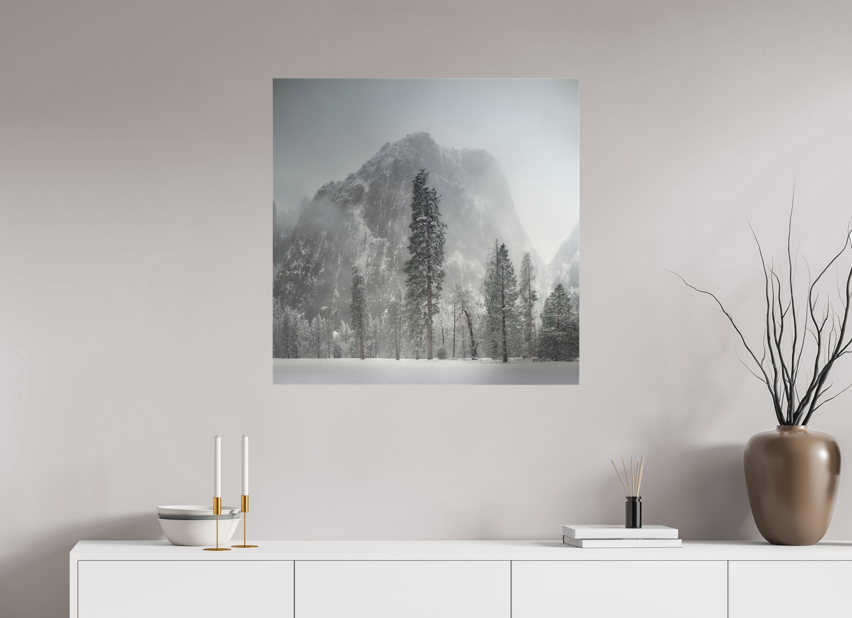 30 x 30″, Fine Art Textile Winter Is Here