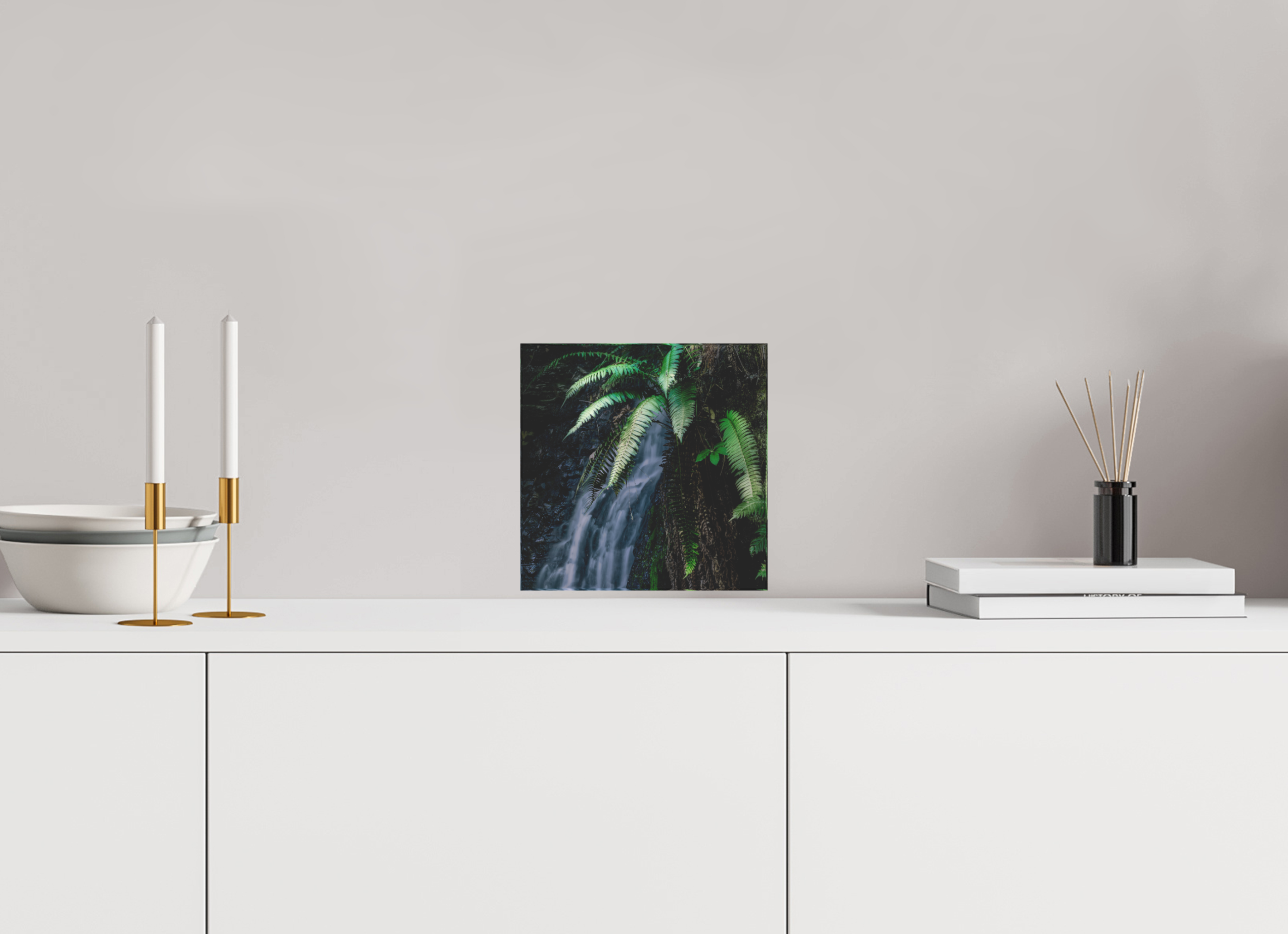 8 x 8″, Acrylic Block Gift Set Sword Ferns on Tiptoe FallsI