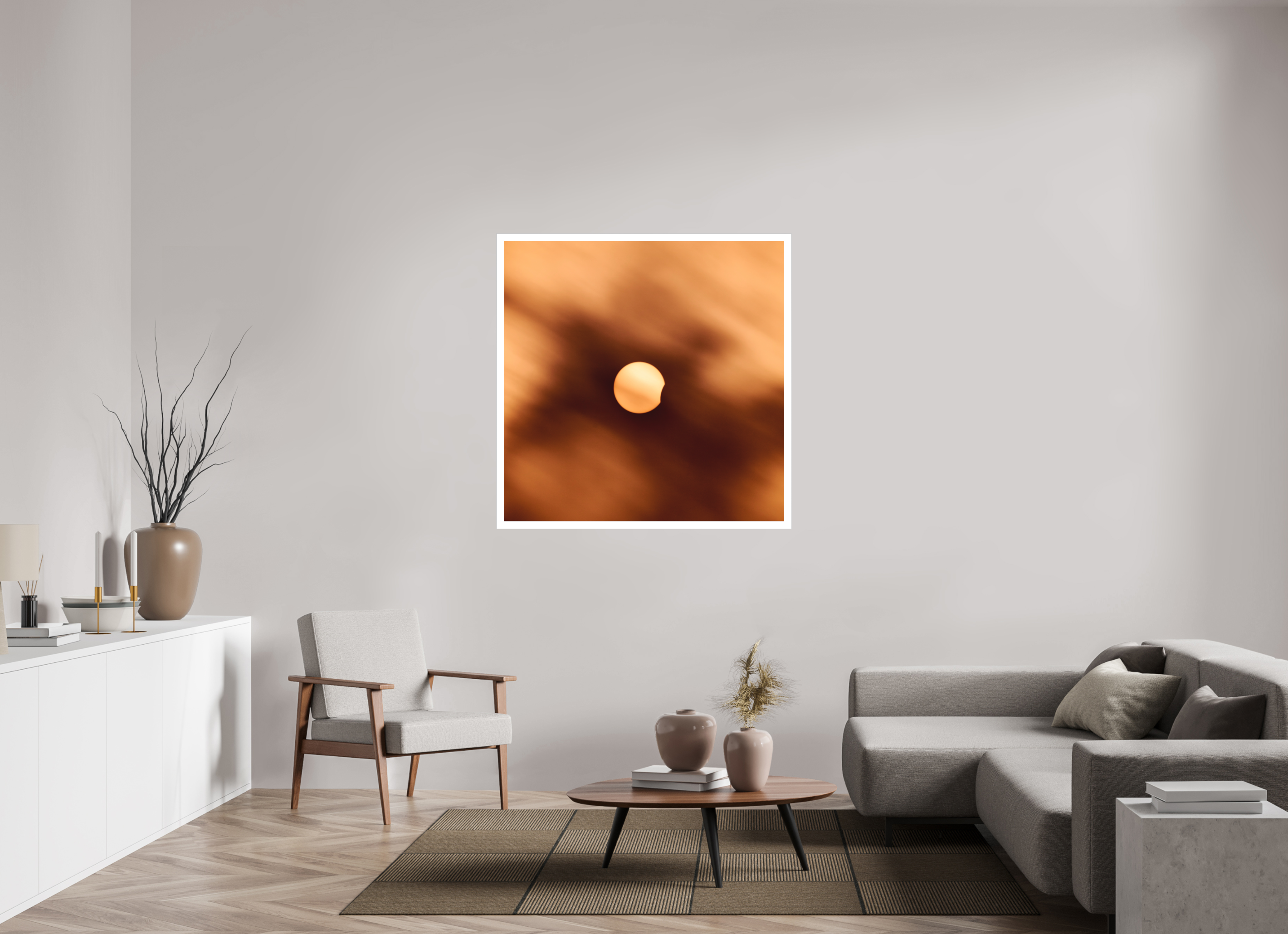 45 x 45″, Fine Art Bonded Acrylic 2024 Eclipse First Kiss