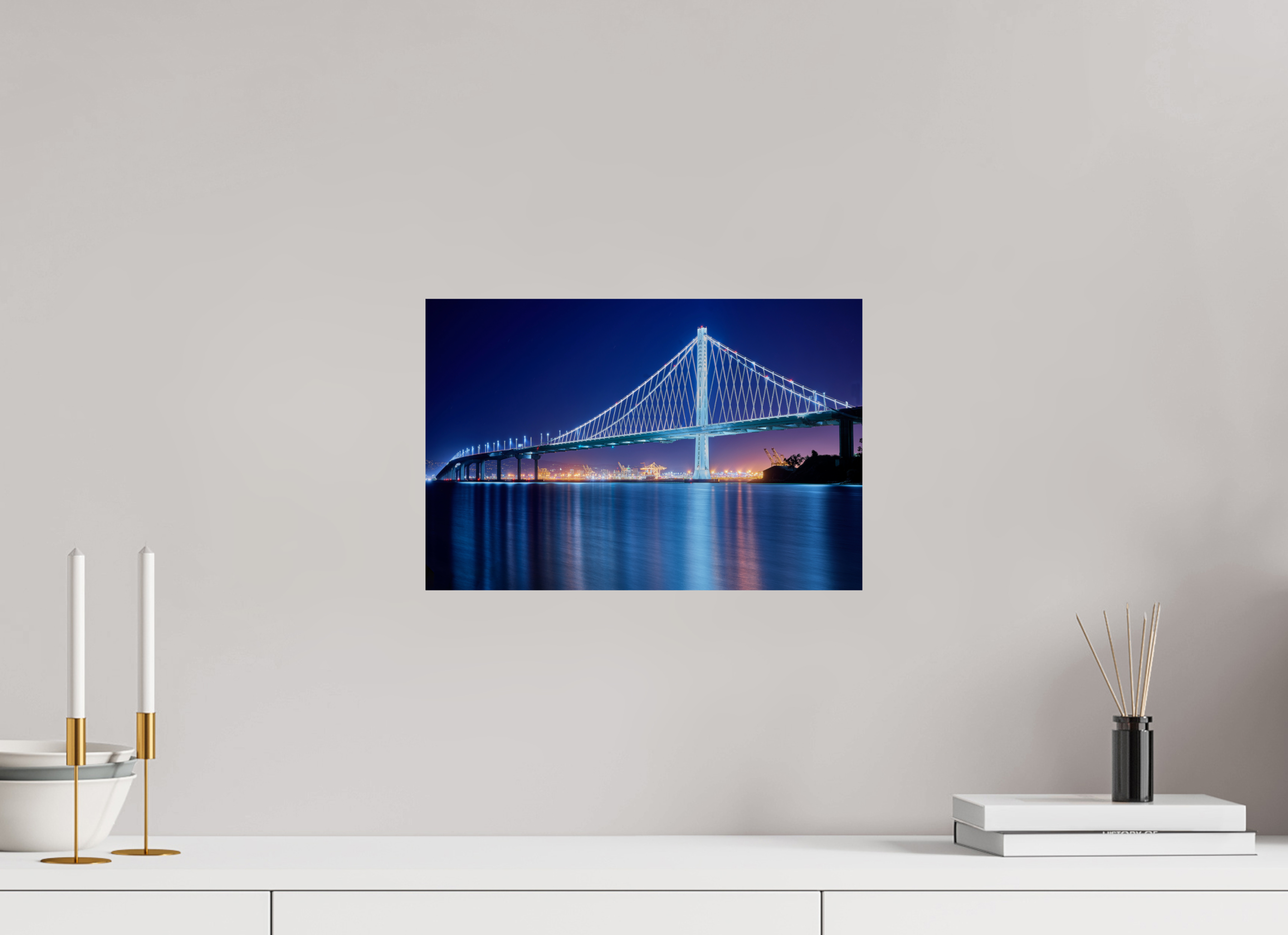 15 x 10″, Giclée Alu-Dibond The Bay Bridge at Night