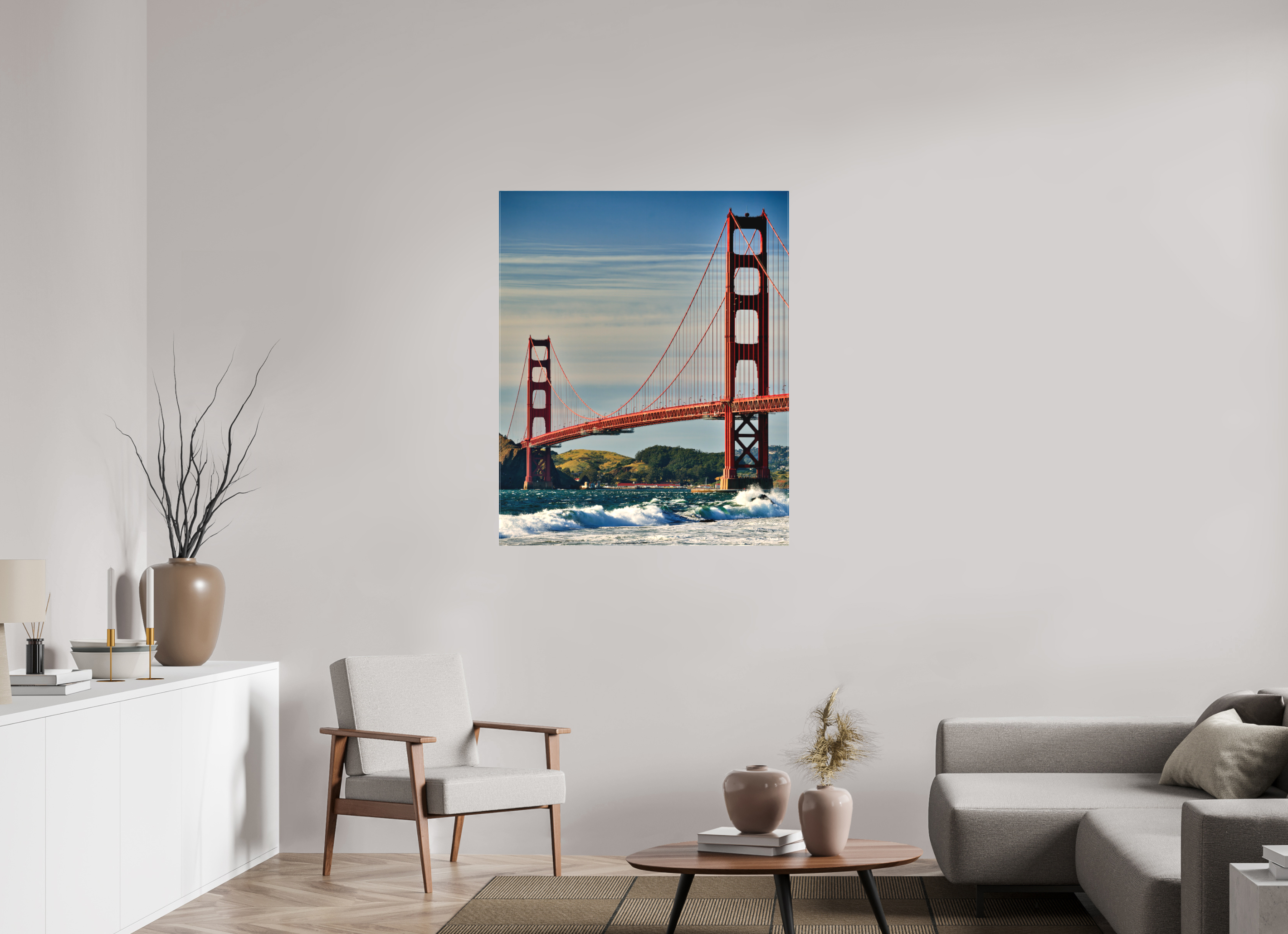 36 x 44.1″, Fine Art Textile Golden Gate II: Another Postcard View