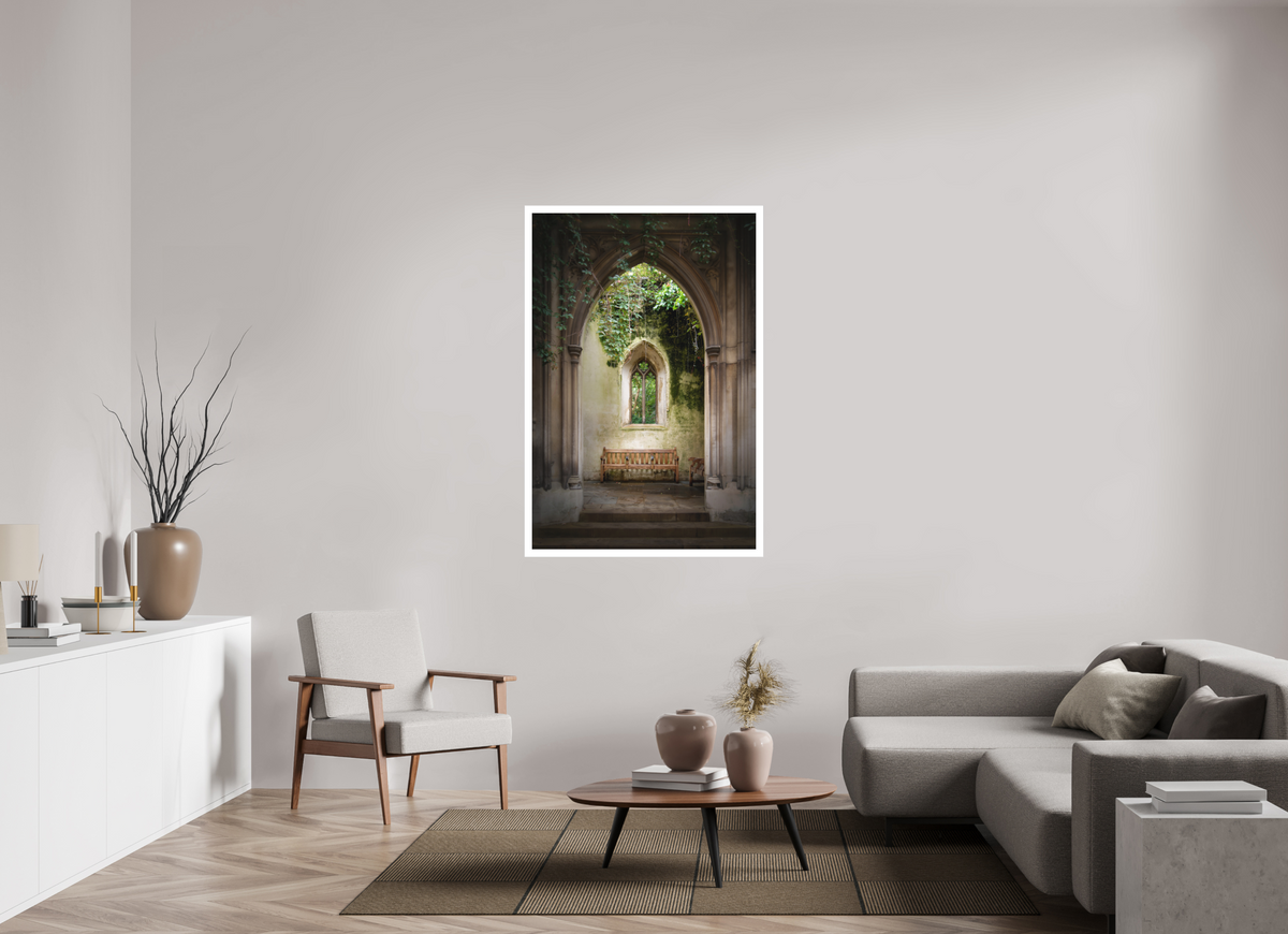 36 x 54″, Bonded Acrylic Mat + Silver Frame London's St Dunstan-in-the-East