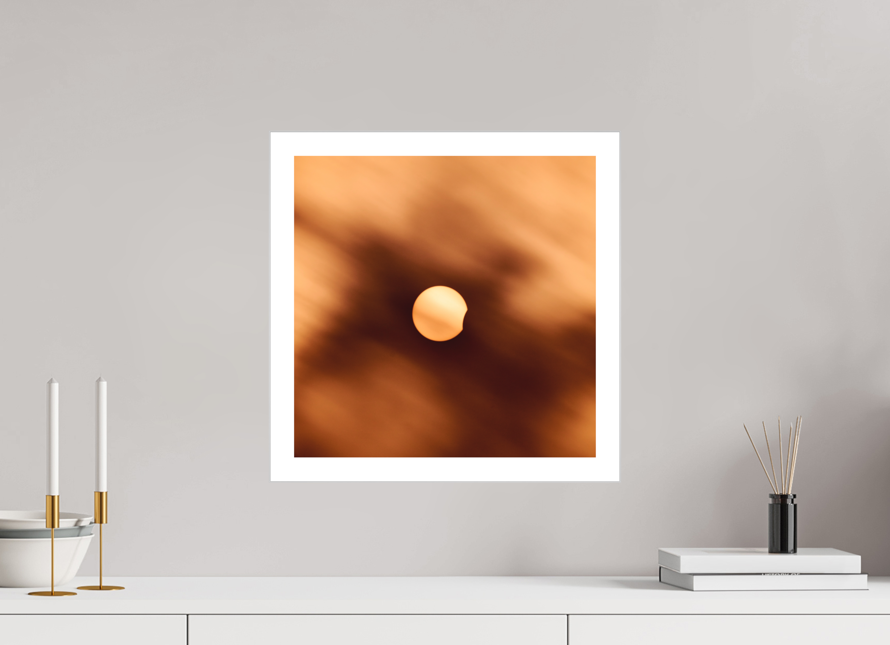 15 x 15″, Fine Art Bonded Acrylic 2024 Eclipse First Kiss