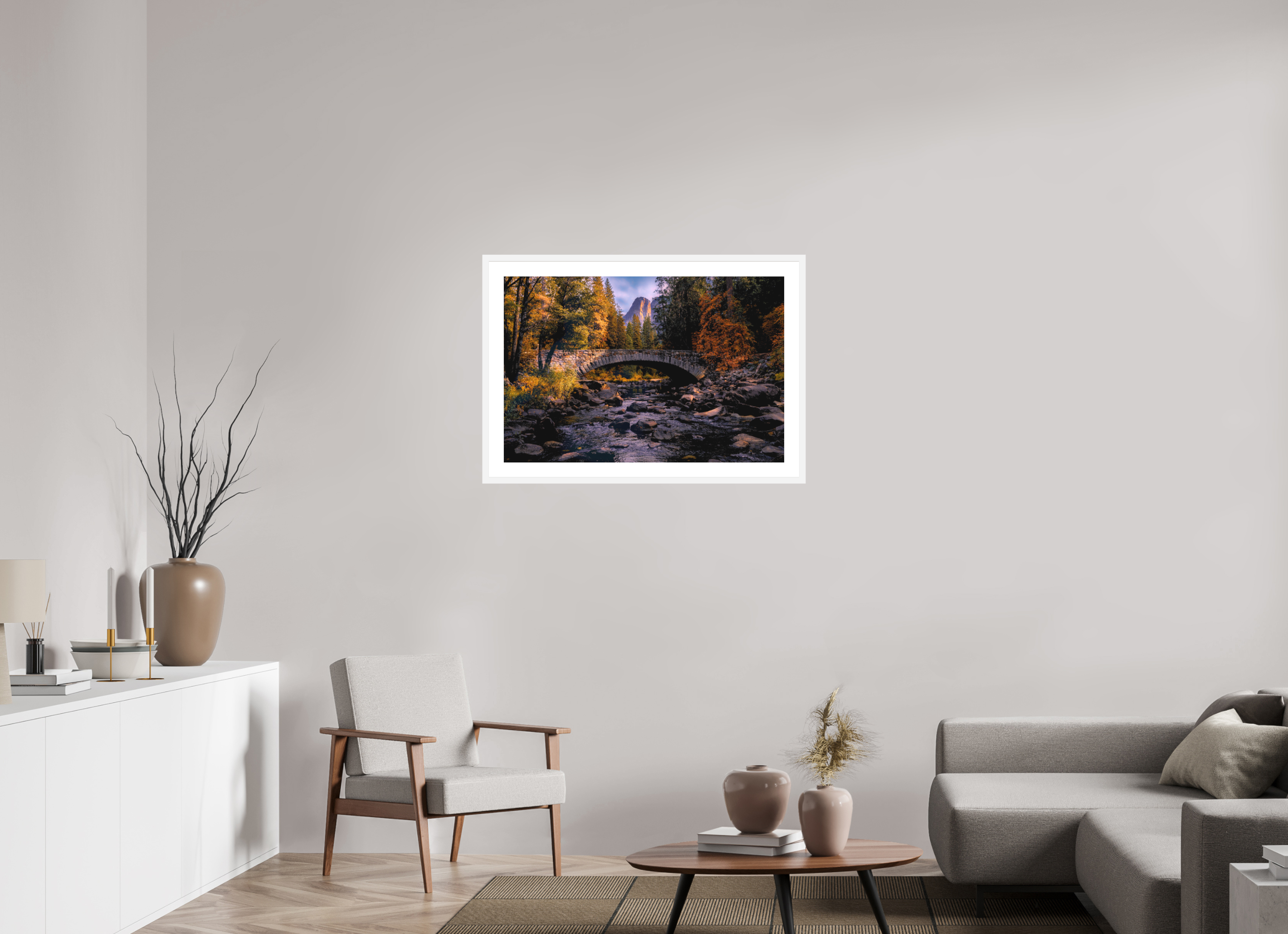 36 x 24″, Passe-Partout White Frame Cathedral Light