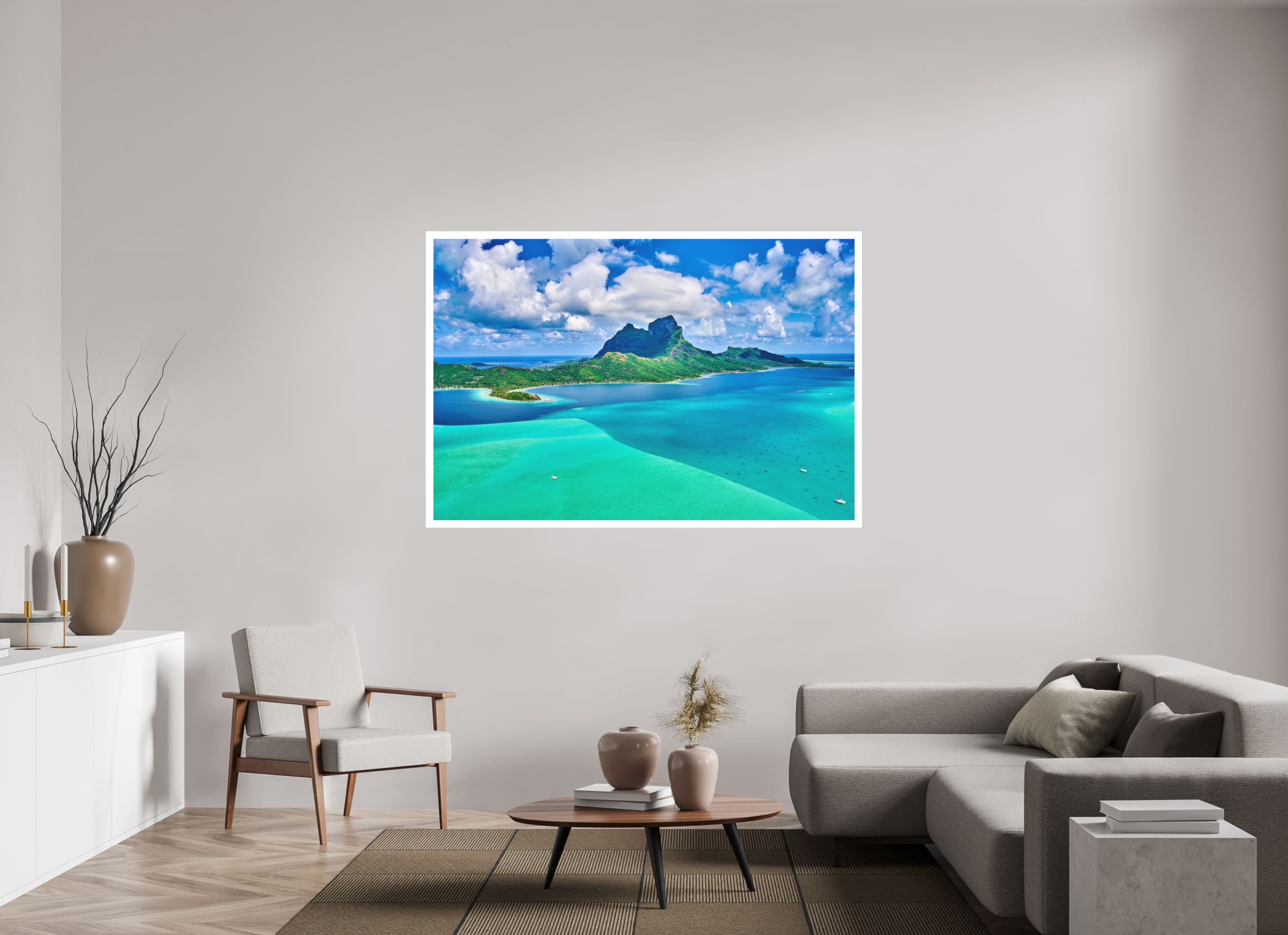 66 x 44″, Fine Art Bonded Acrylic Above Paradise