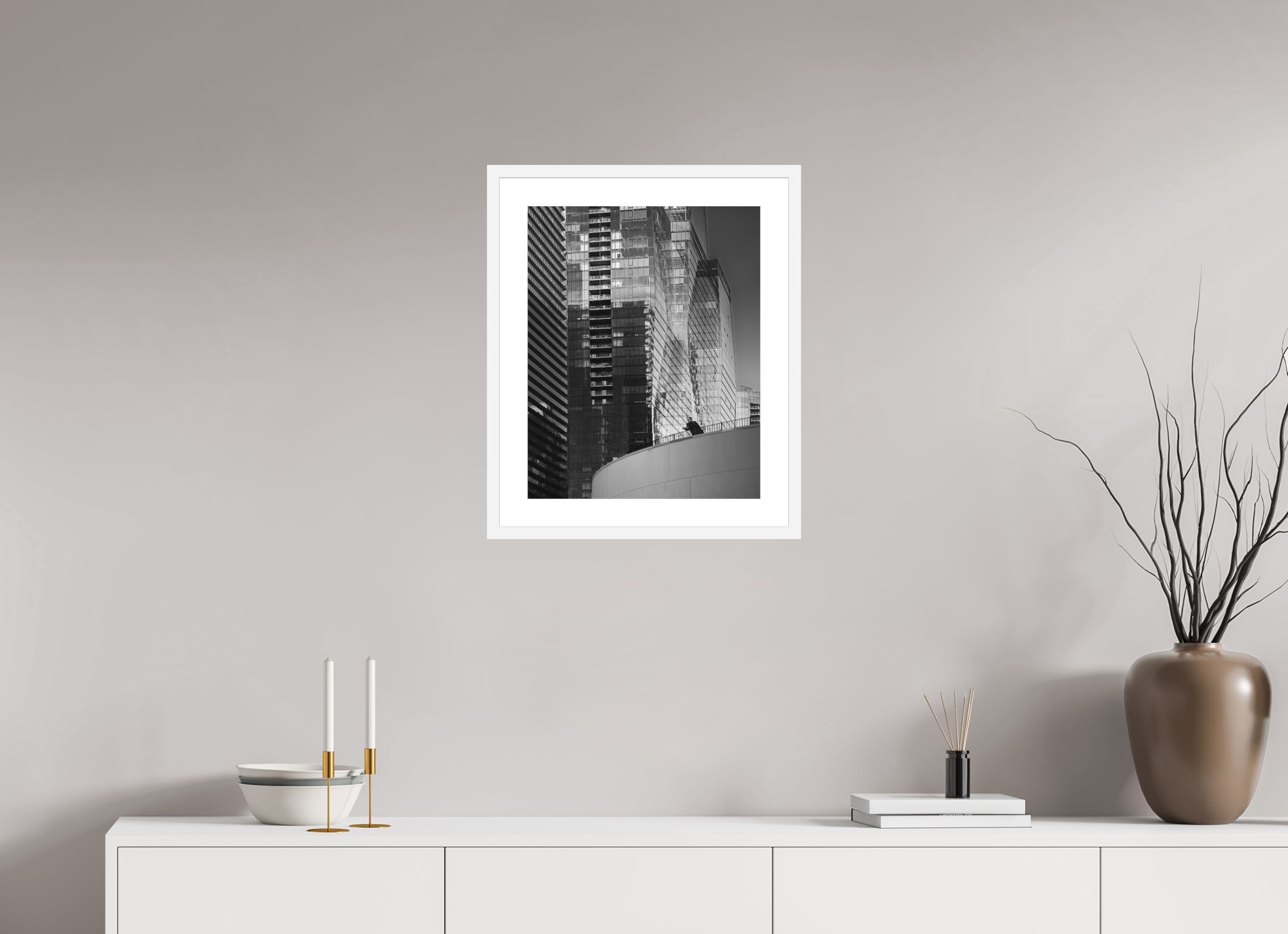 16 x 20″, Passe-Partout White Frame Regarding Chicago
