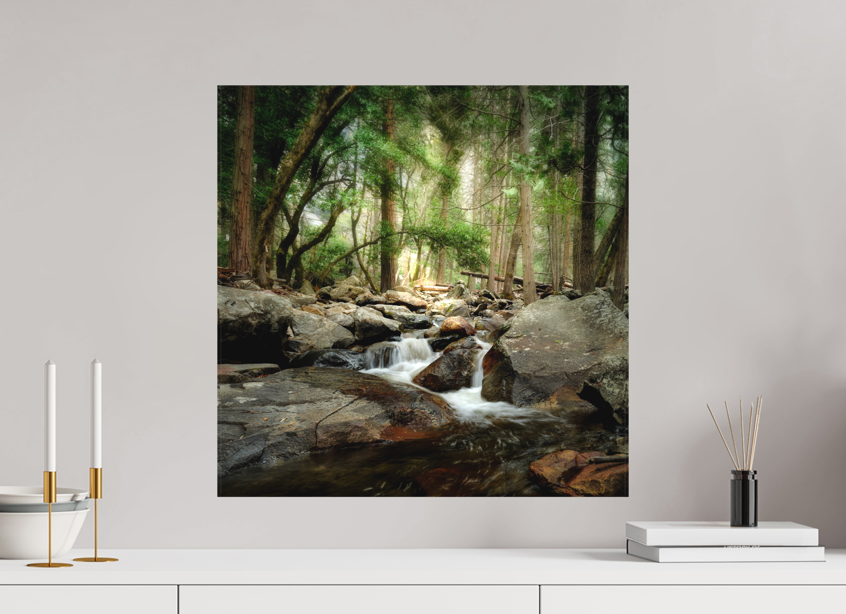 20 x 20″, Fine Art Textile Bridalveil Creek