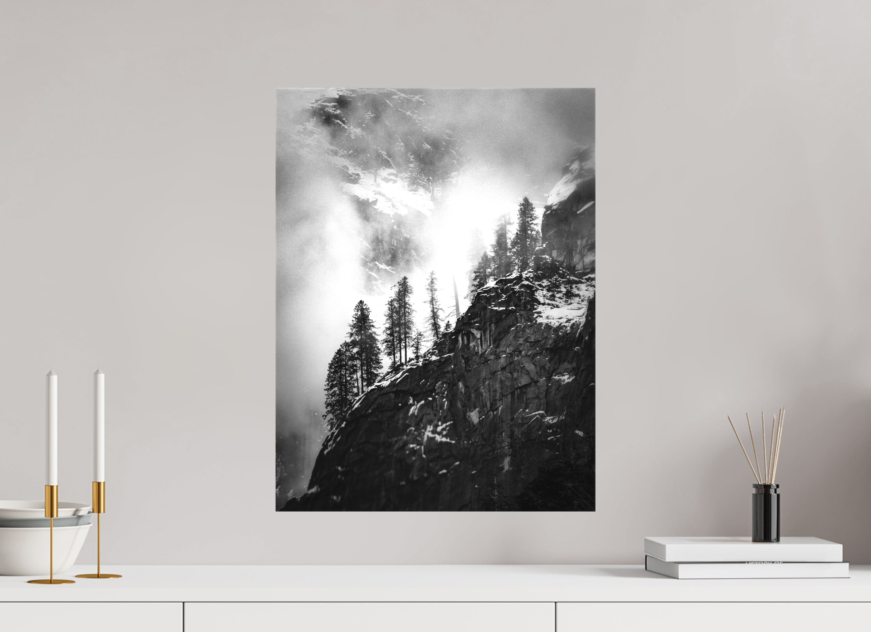 15 x 20″, Fine Art Textile Pines on Granite