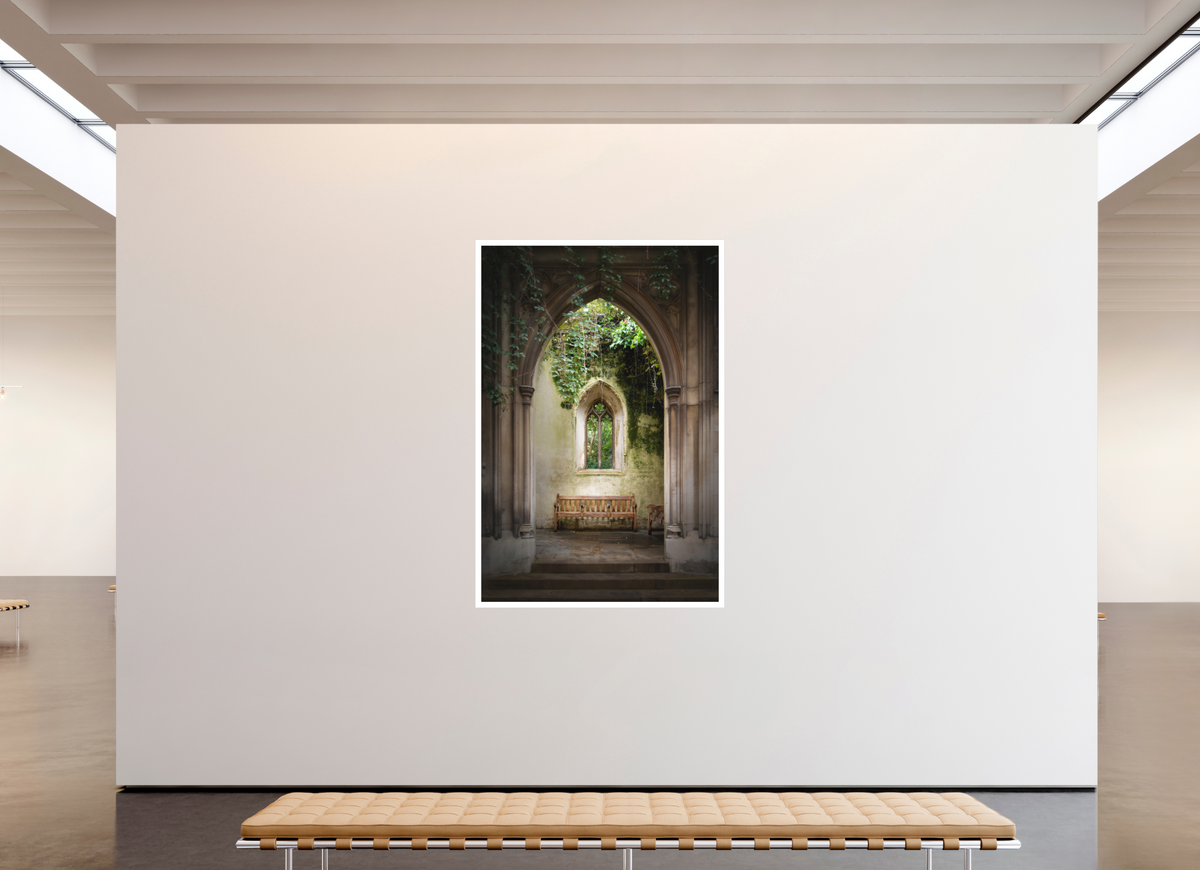 50 x 75″, Bonded Acrylic Mat + Silver Frame London's St Dunstan-in-the-East