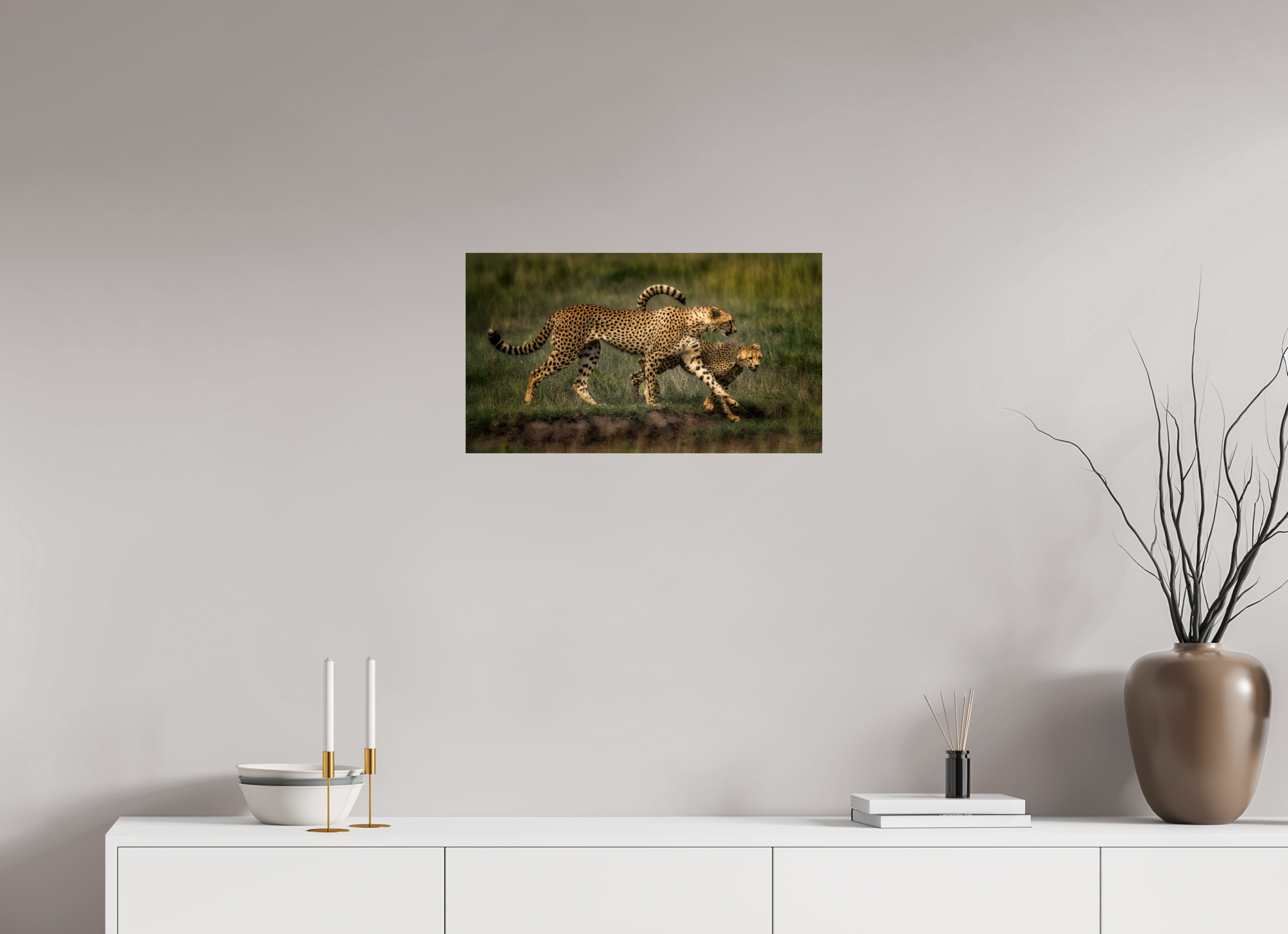 24 x 13.5″, Giclée Alu-Dibond Mother & Son on the Serengeti