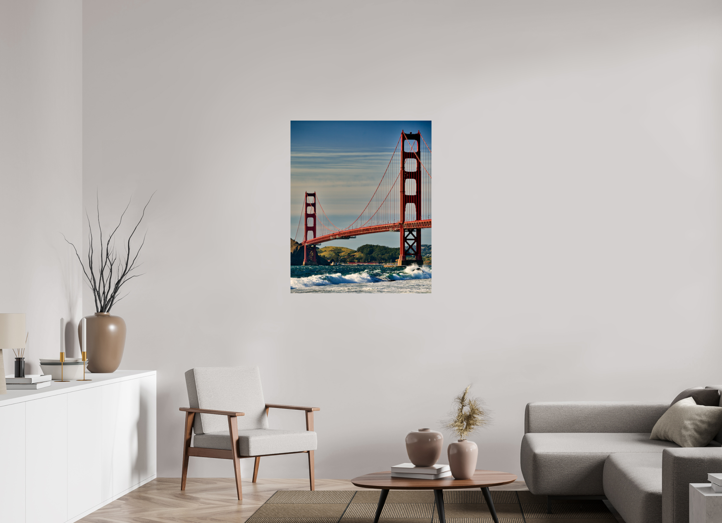 32 x 39.3″, Giclée Alu-Dibond Golden Gate II: Another Postcard View