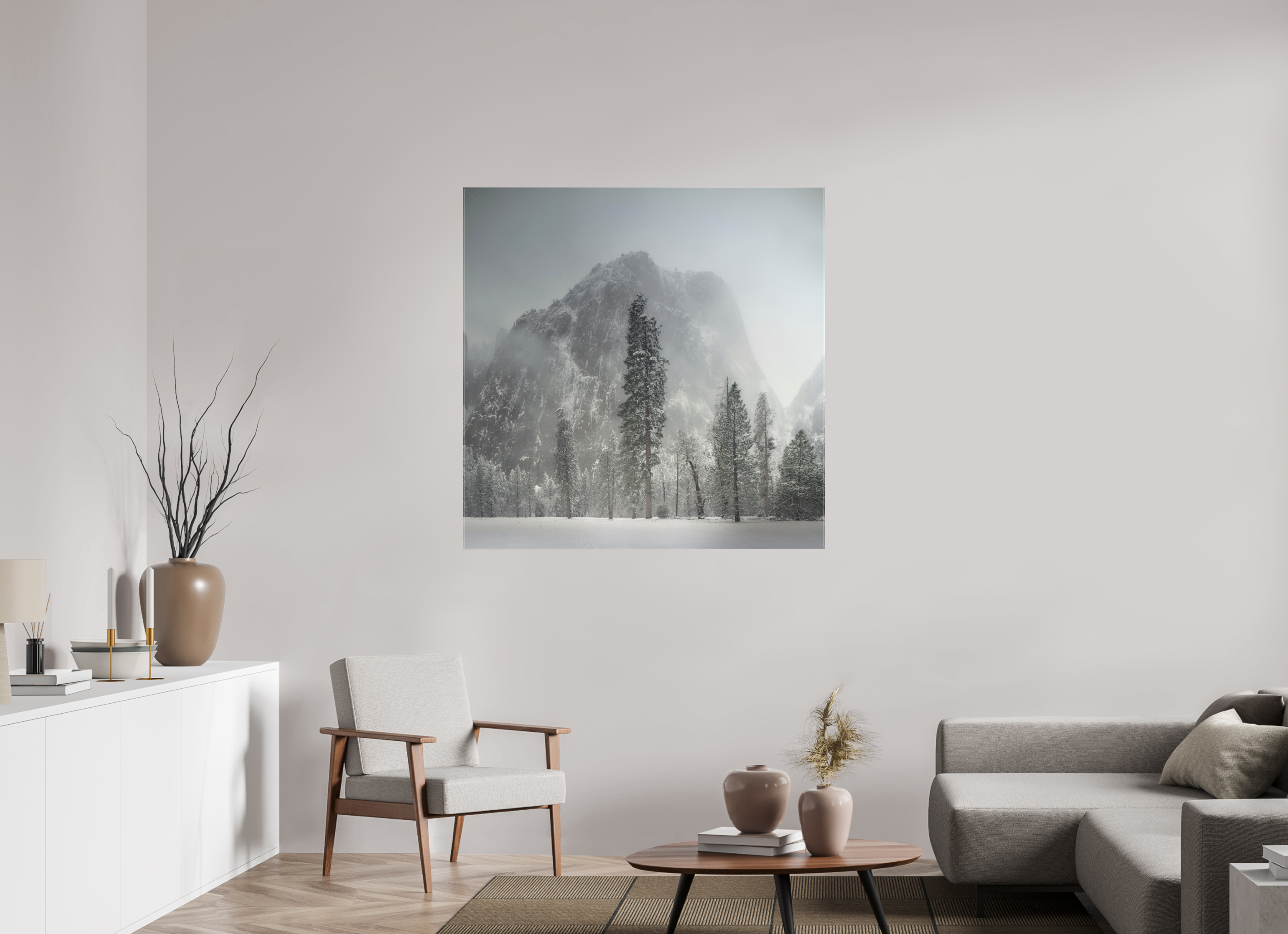 45 x 45″, Fine Art Textile Winter Is Here