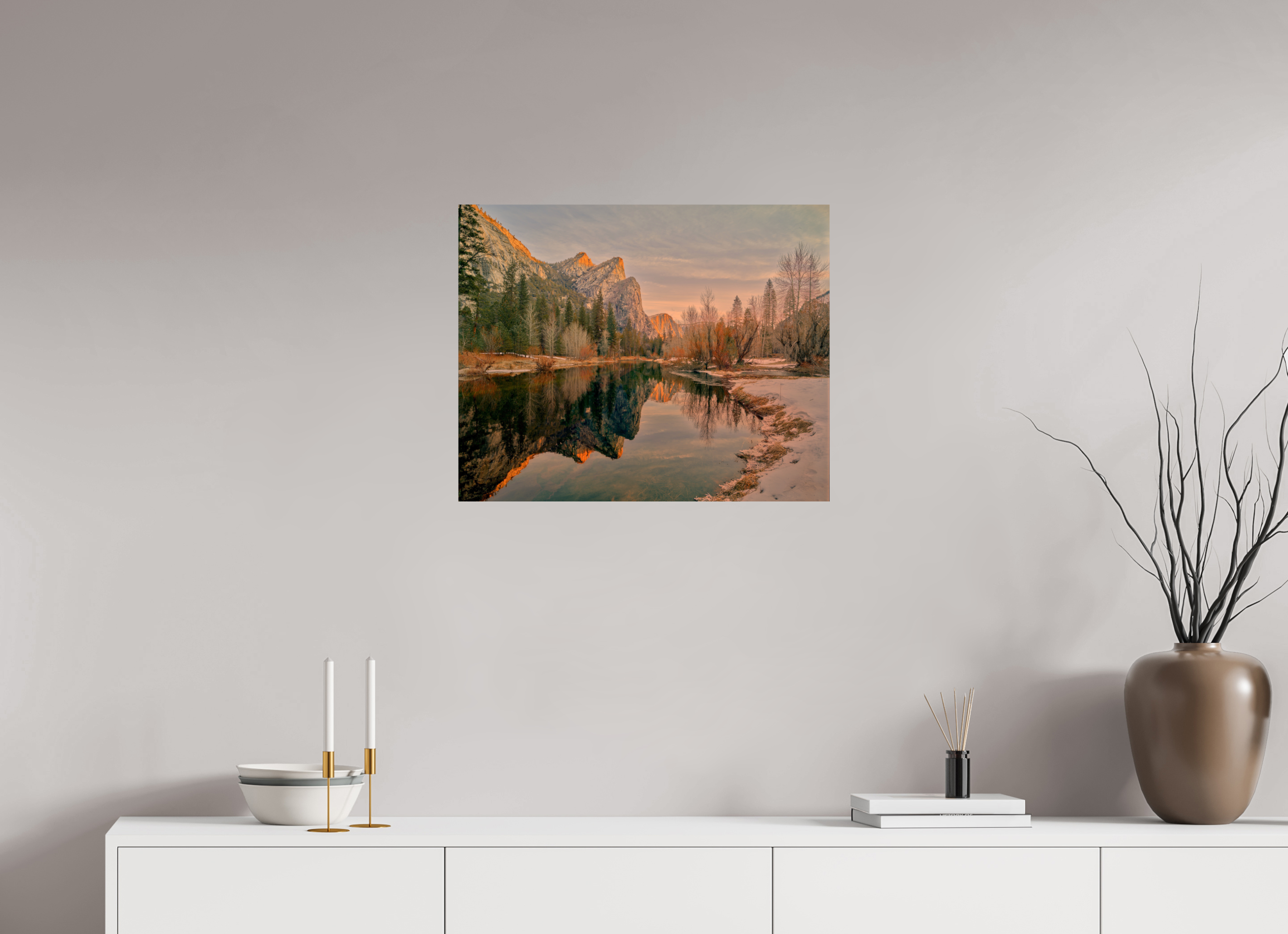 25 x 20″, Giclée Alu-Dibond Yosemite's Leviathans in Winter Dawn Light