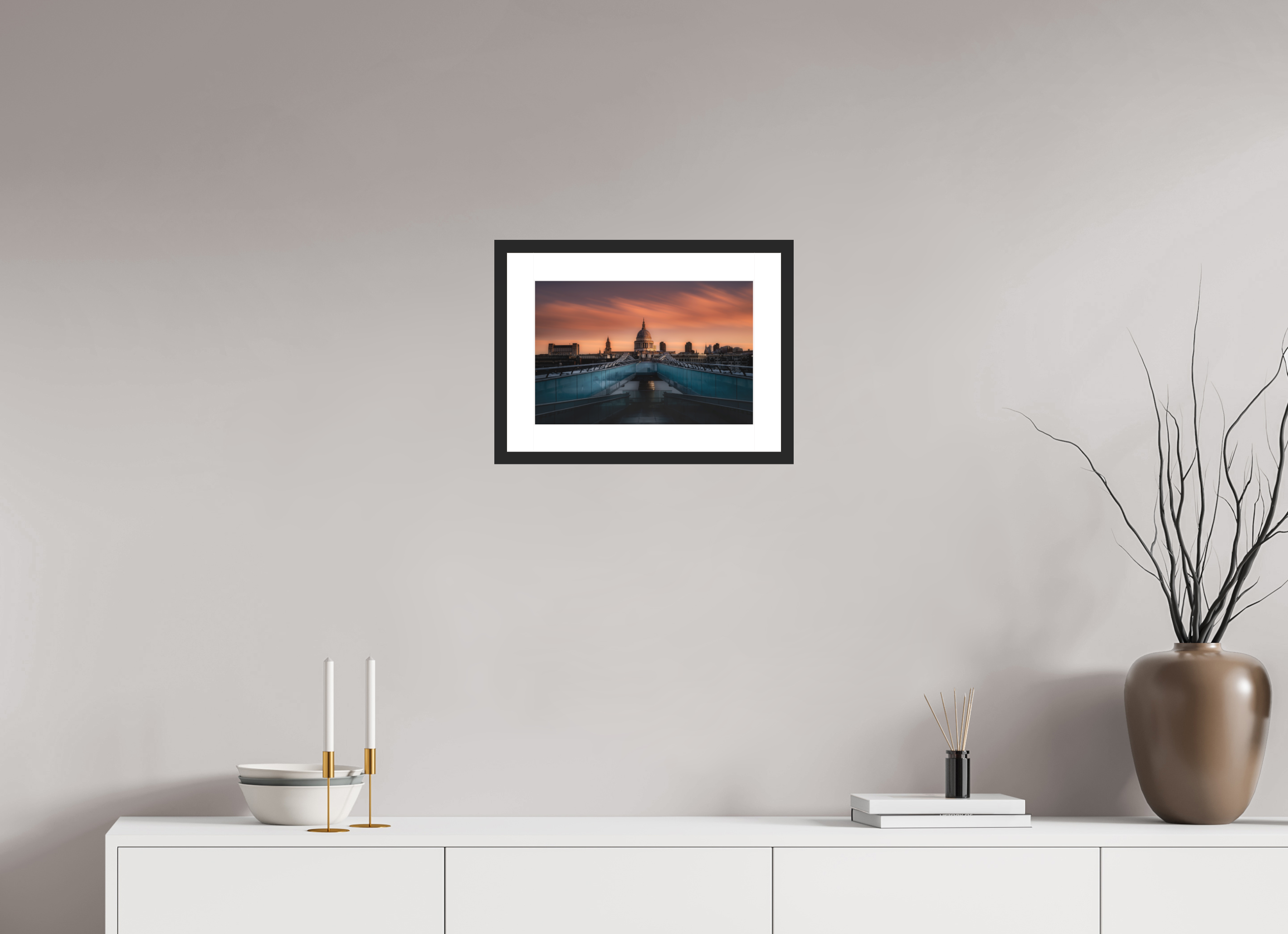 15 x 10″, Passe-Partout Black Frame Sunrise Over St. Paul's Cathedral