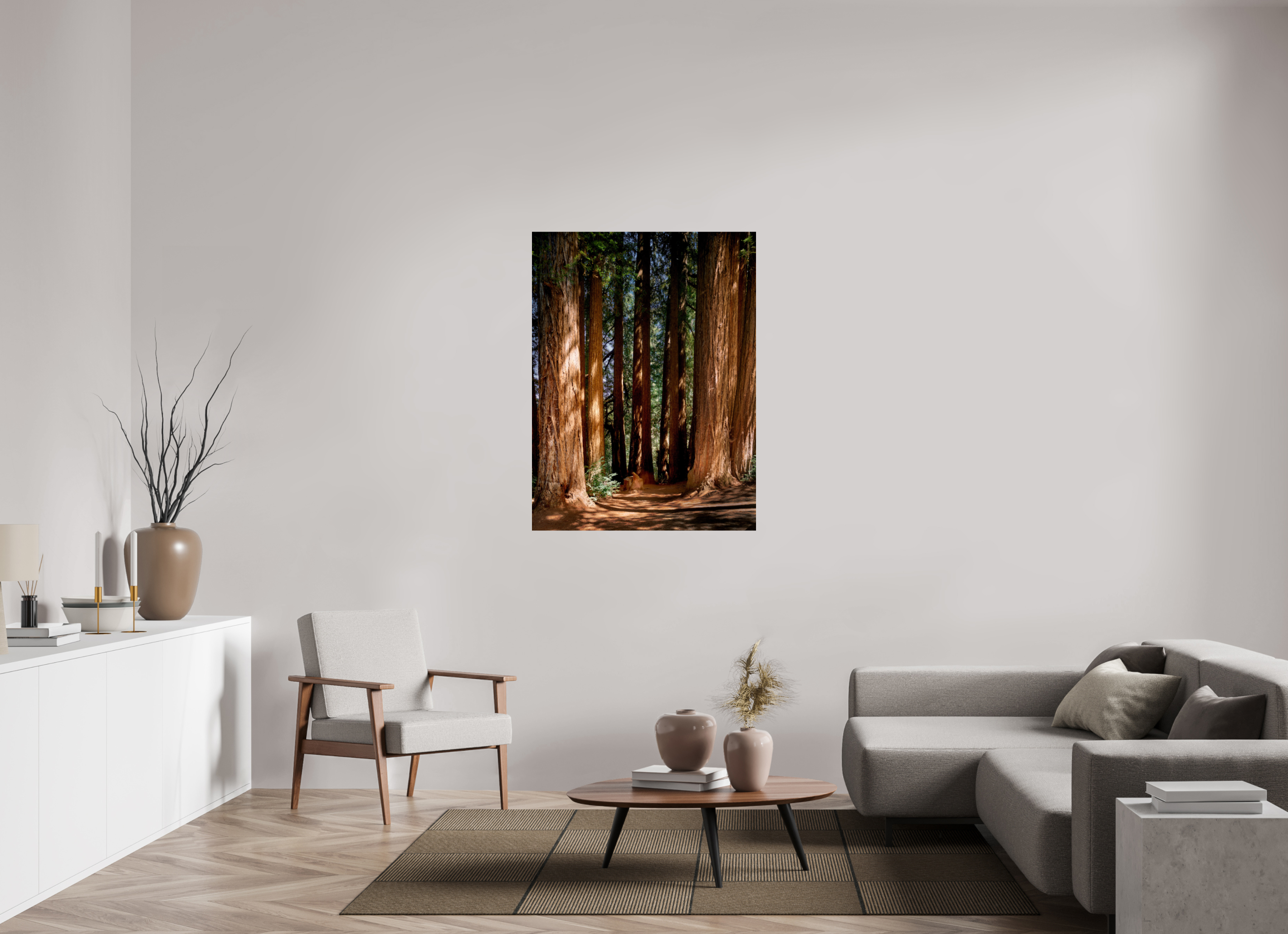 36 x 48″, Giclée Alu-Dibond Felton Redwoods Cathedral Grove