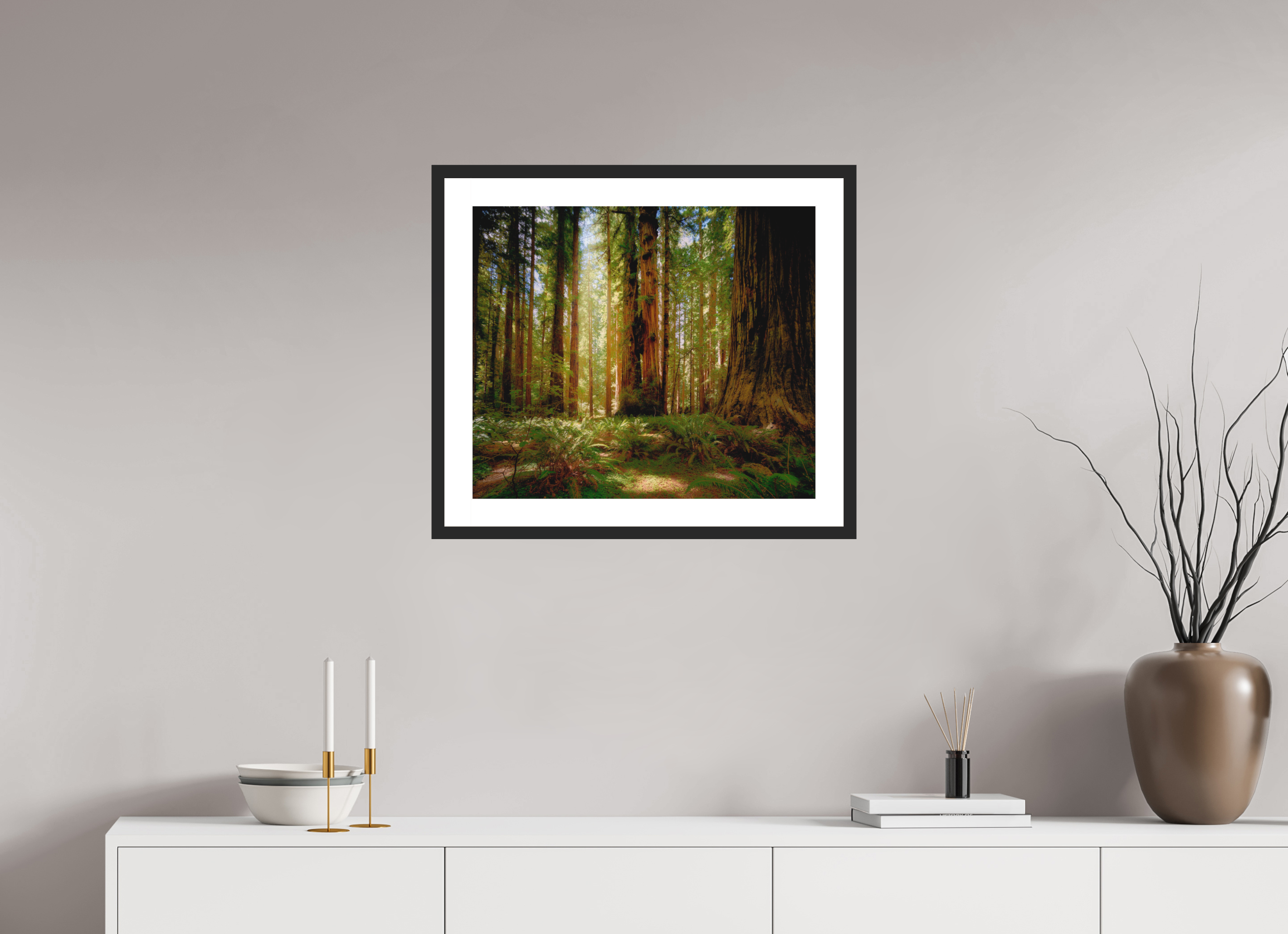 23.4 x 20″, Passe-Partout Black Frame Life & Light Beneath the Giants
