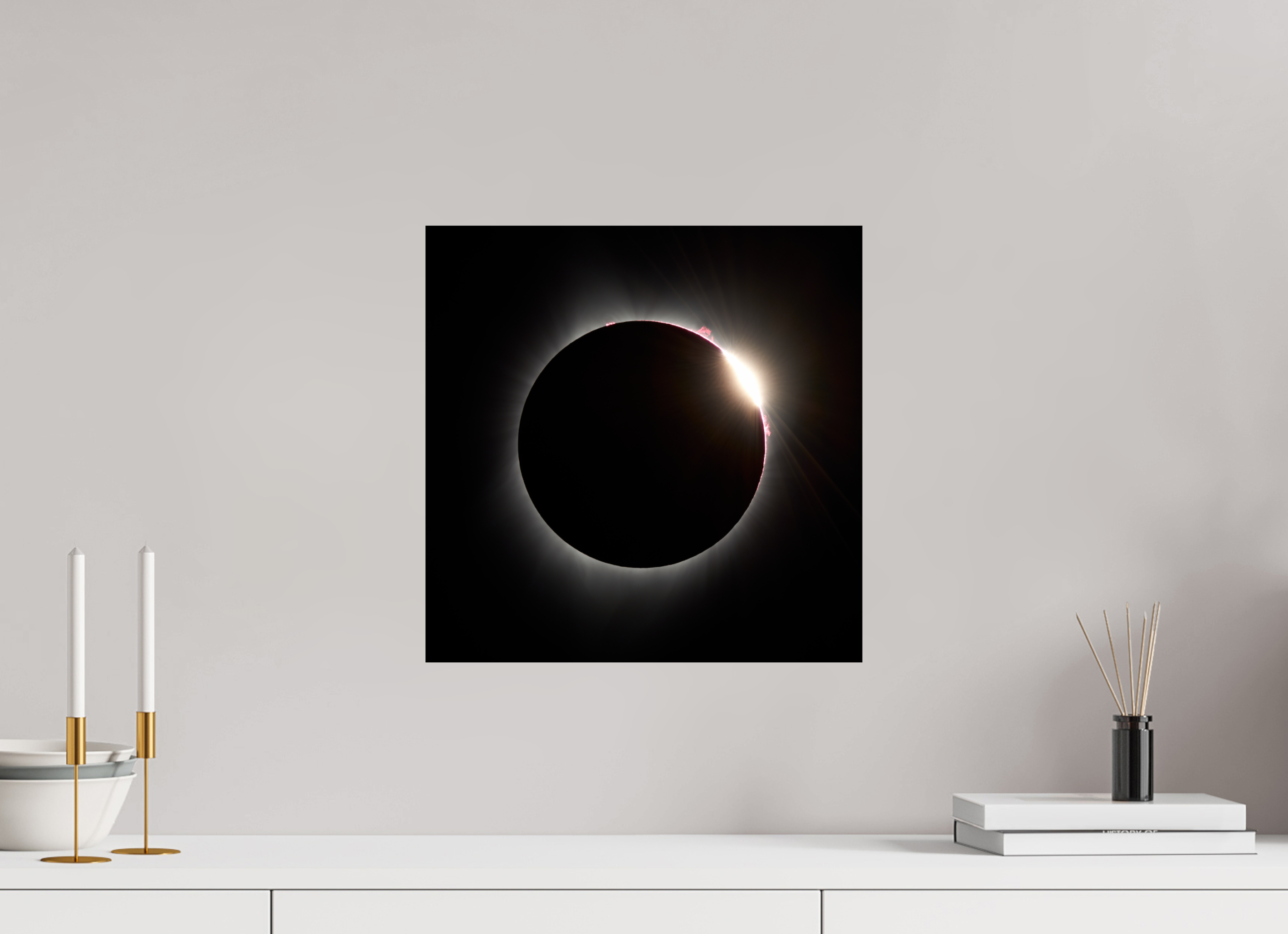 15 x 15″, Giclée Alu-Dibond 2017 Eclipse: The Diamonmd Ring in Oregon
