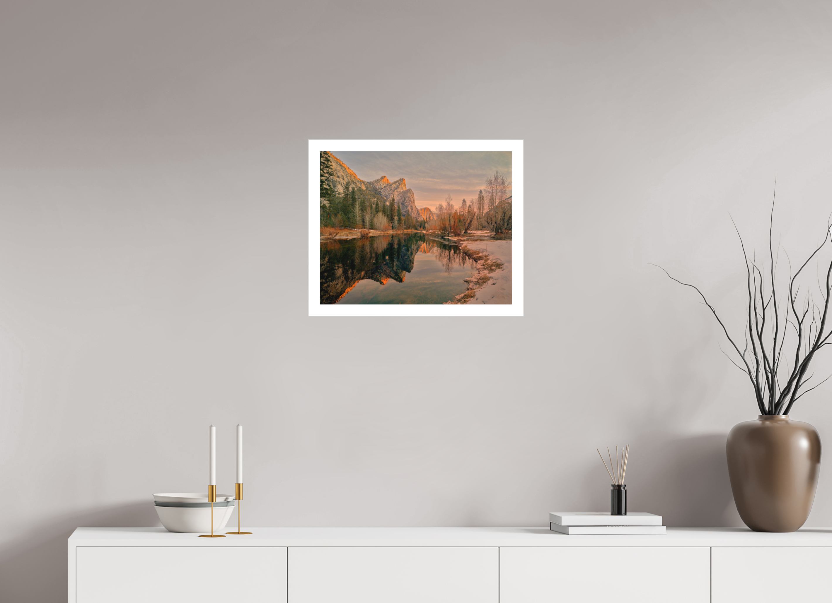 20 x 16″, Fine Art Bonded Acrylic Yosemite's Leviathans in Winter Dawn Light
