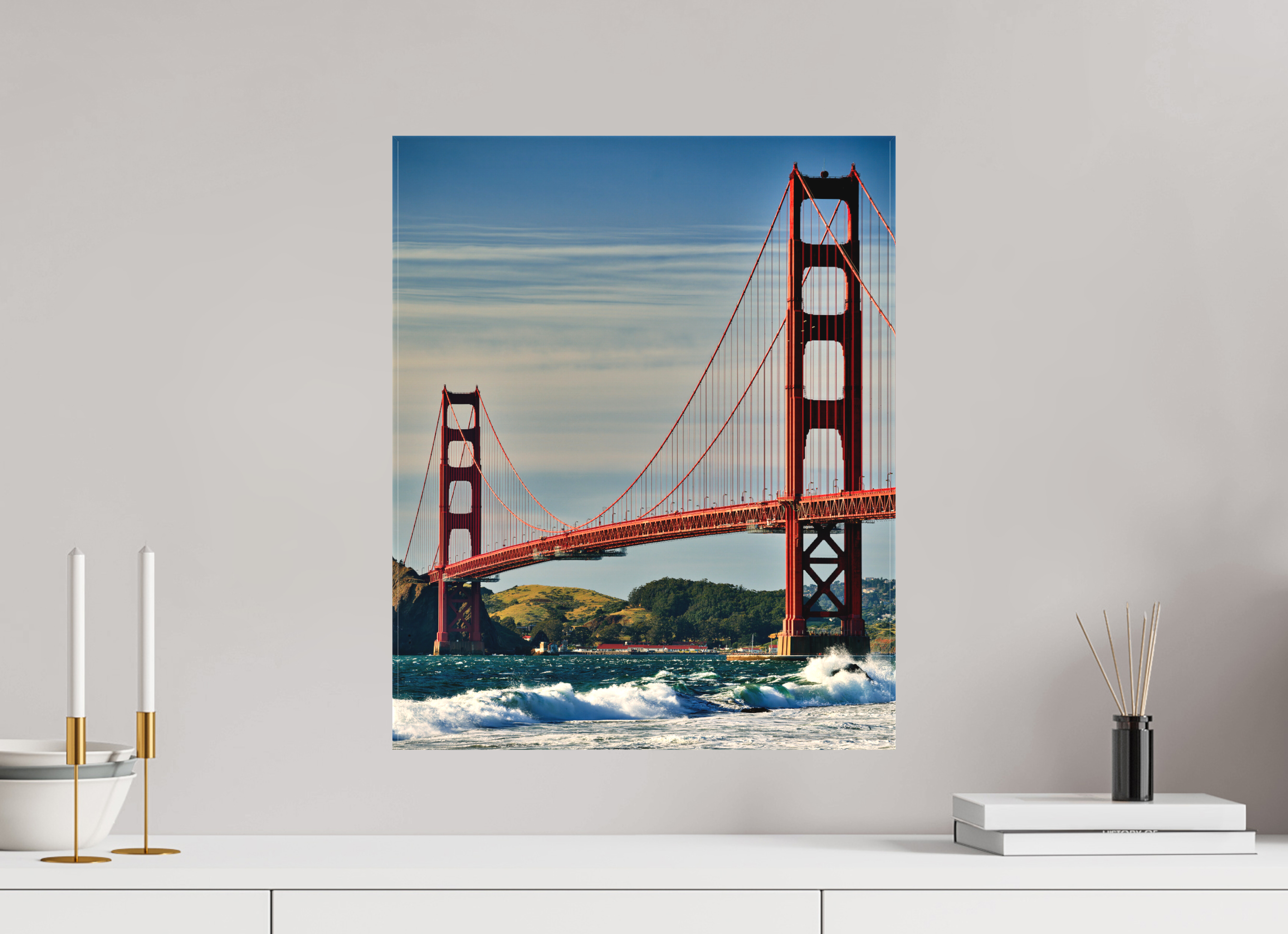 16 x 19.6″, Fine Art Textile Golden Gate II: Another Postcard View