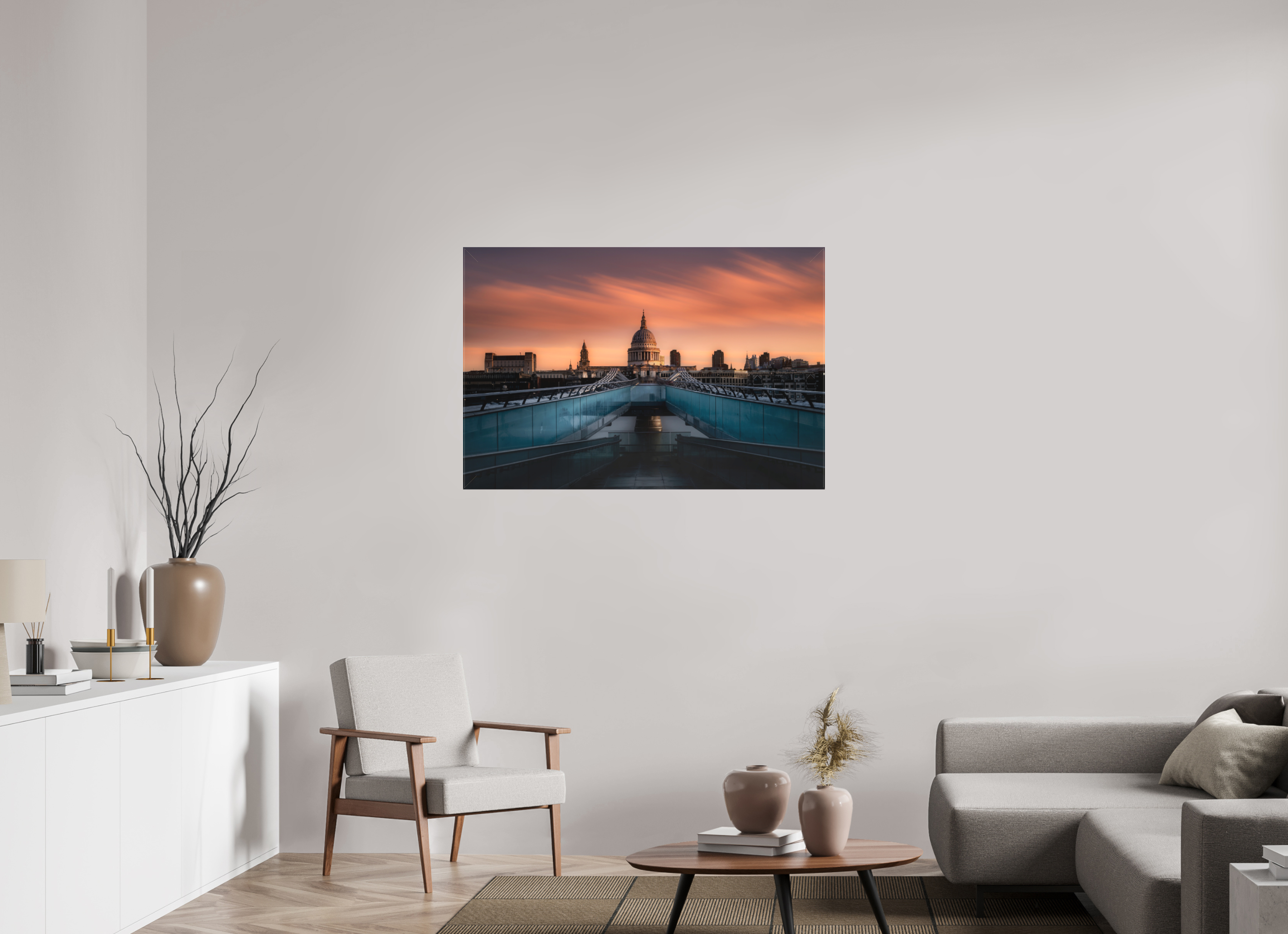 45 x 30″, Fine Art Textile Sunrise Over St. Paul's Cathedral