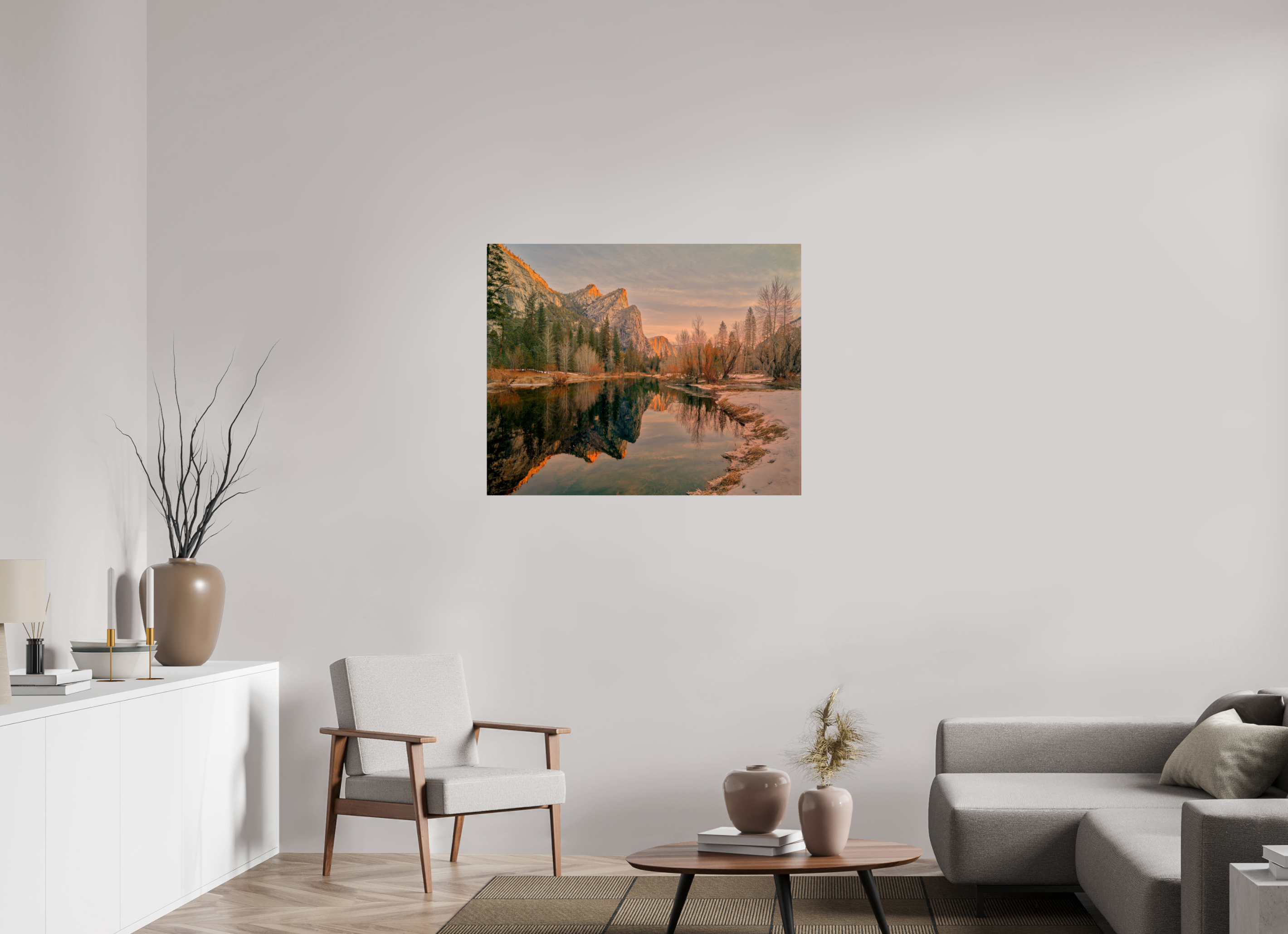 40 x 32″, Giclée Alu-Dibond Yosemite's Leviathans in Winter Dawn Light