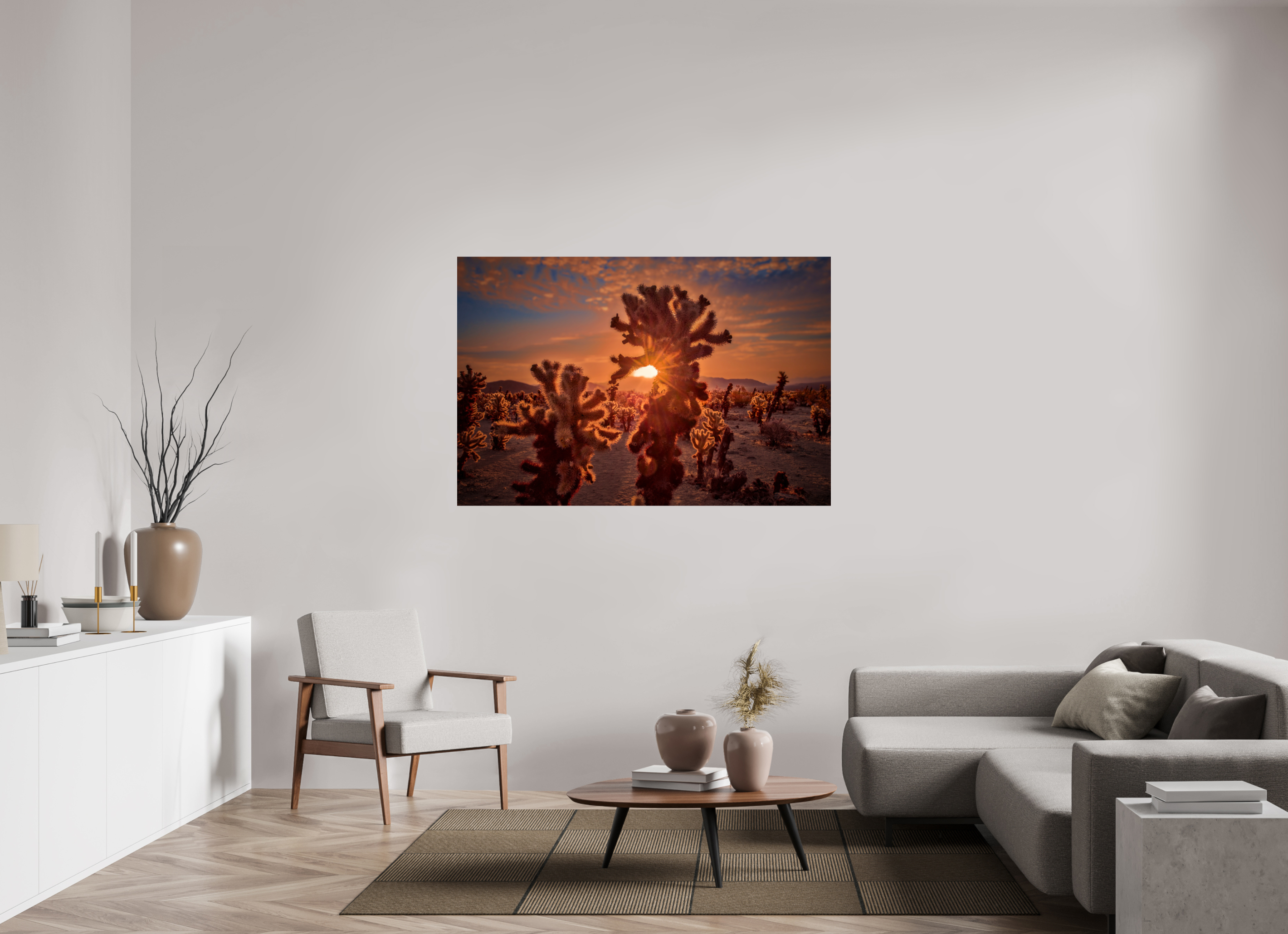 60 x 40″, Giclée Alu-Dibond Joshua Tree's Chollah Cactus