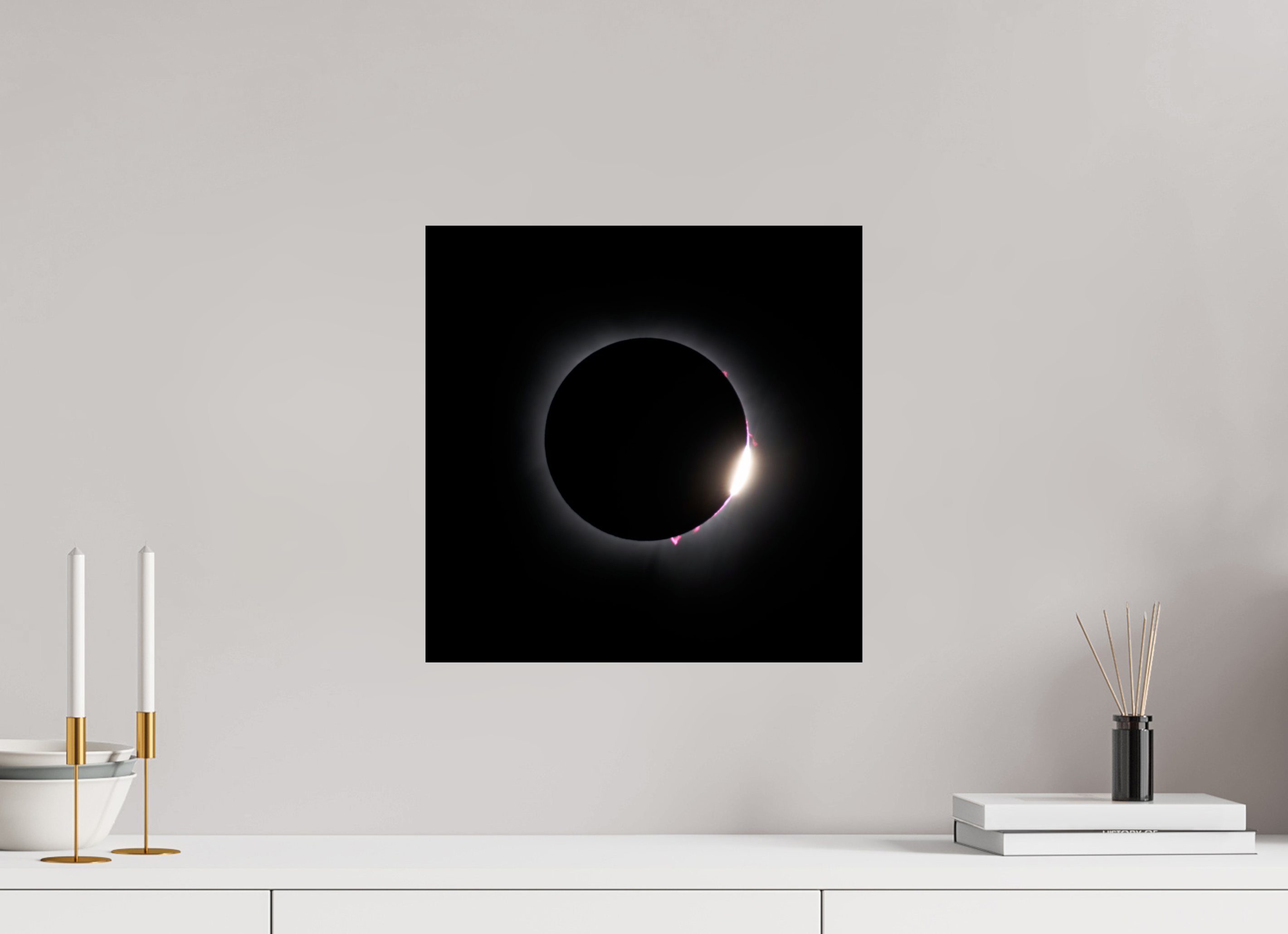 15 x 15″, Giclée Alu-Dibond 2024 Eclipse: Diamond Ring & Baily's Beads [OLD]