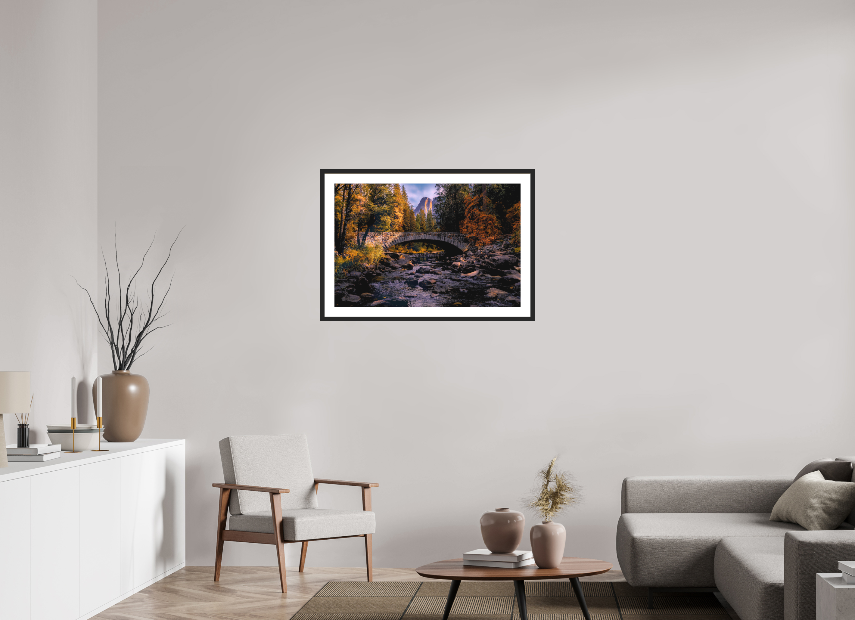 36 x 24″, Passe-Partout Black Frame Cathedral Light