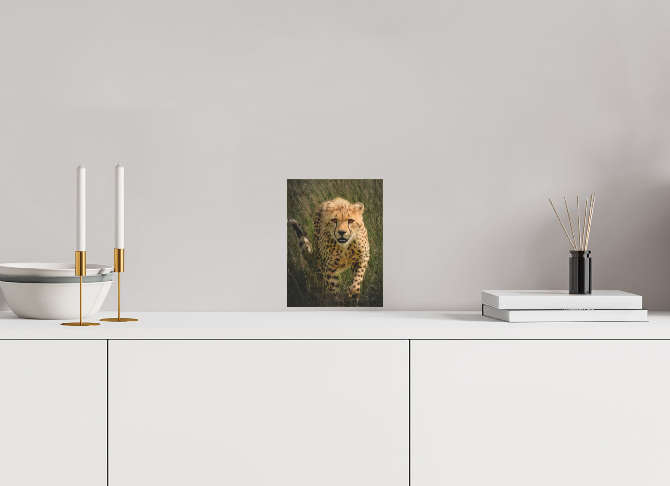 6 x 8″, Acrylic Block Gift Set Stalking Cheetah