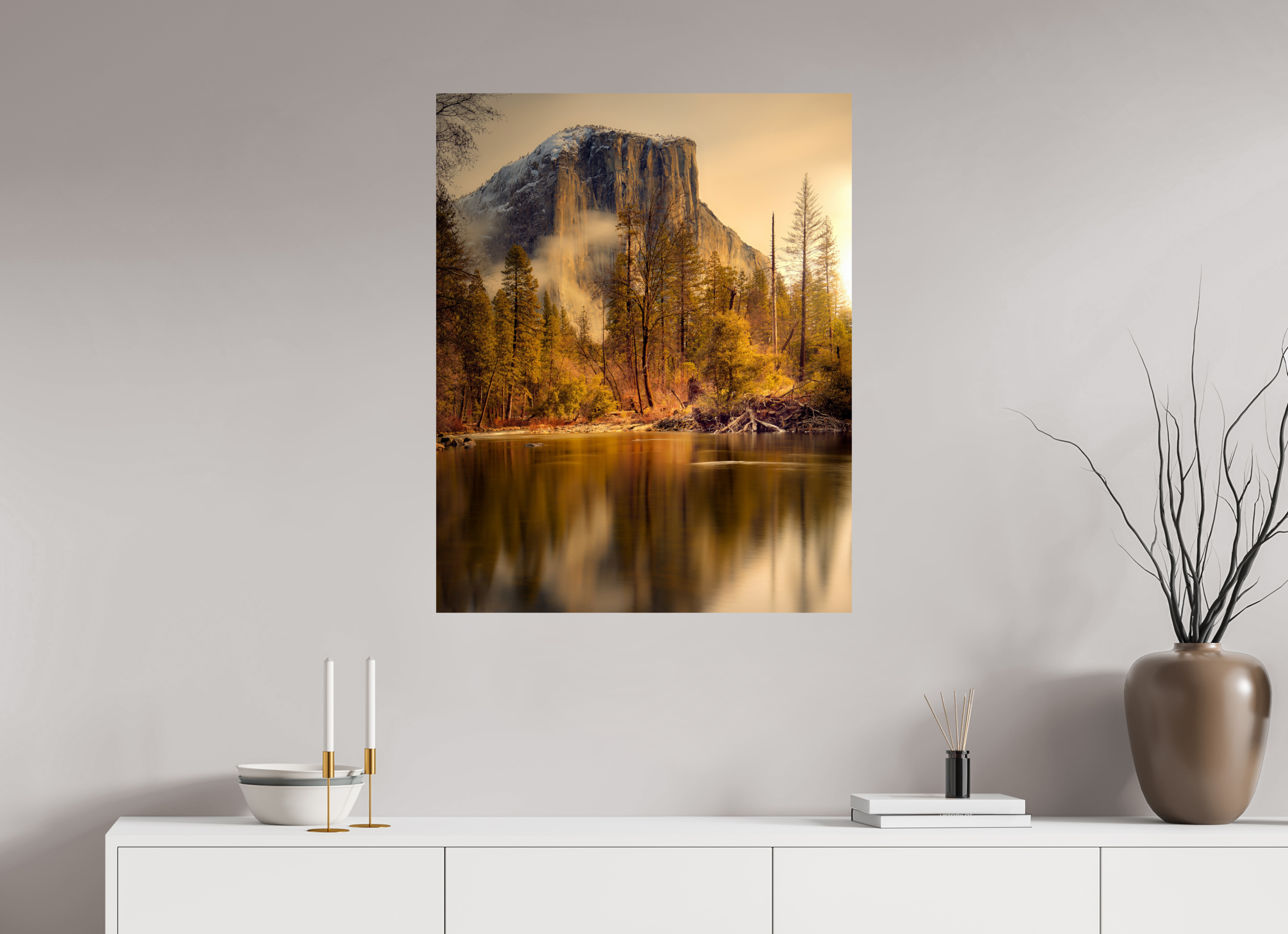 28 x 35″, Giclée Alu-Dibond Winter Sunrise At El Capitan