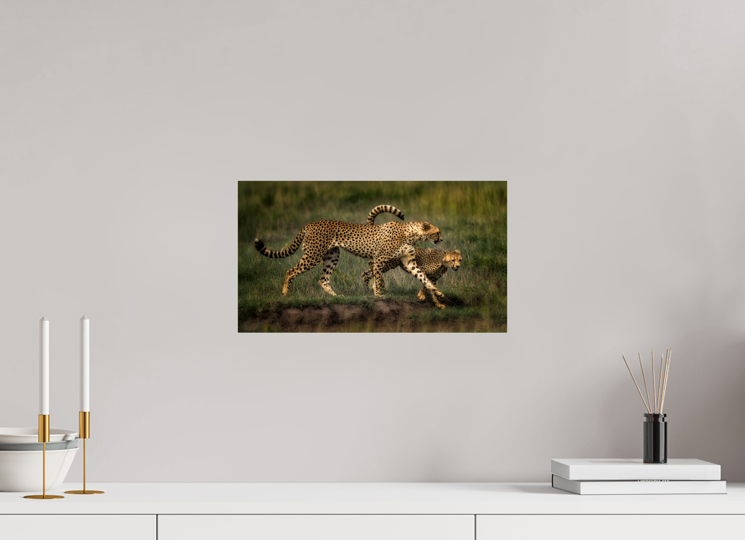 16 x 9″, Giclée Alu-Dibond Mother & Son on the Serengeti