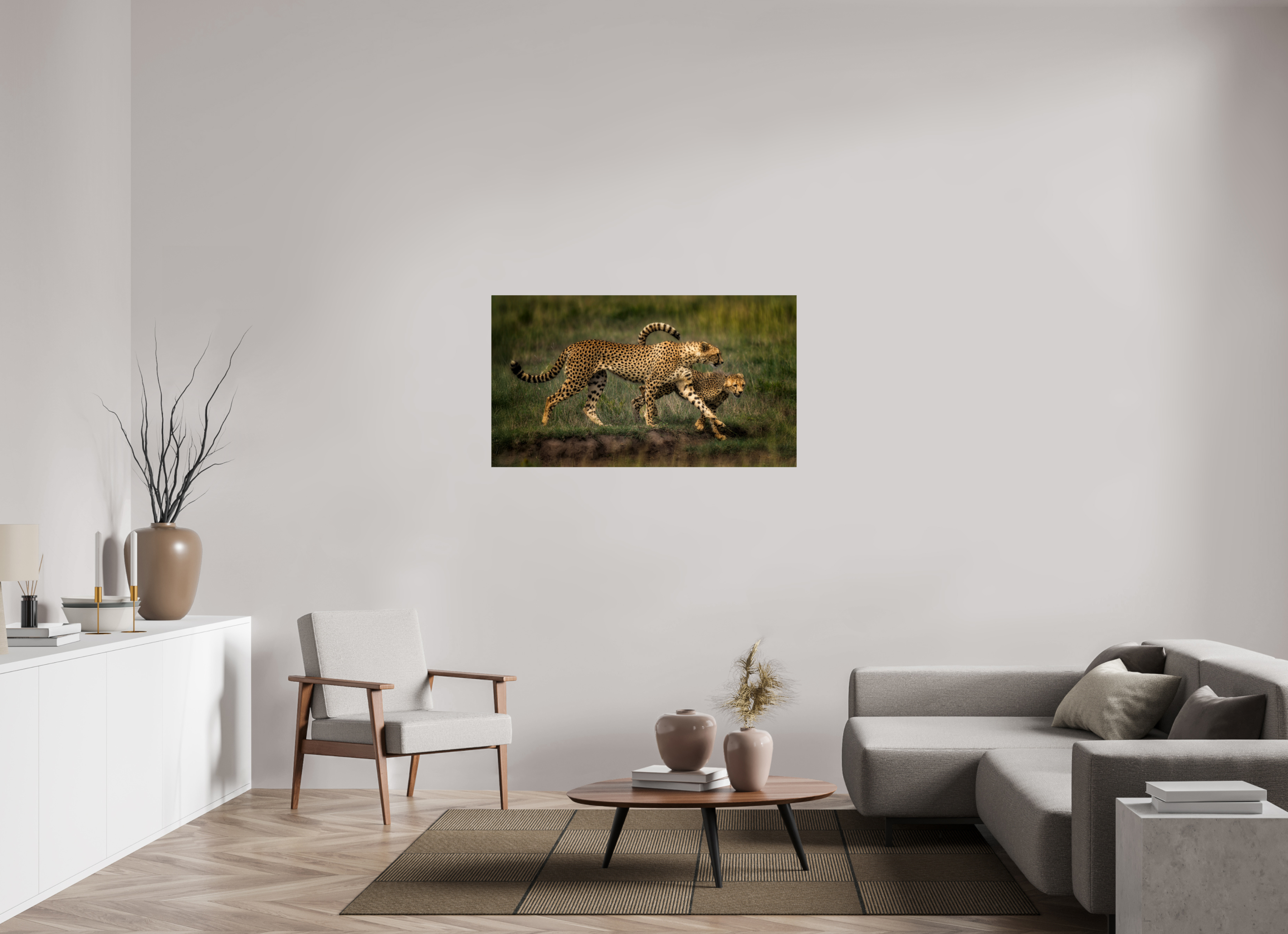 49 x 27.6″, Giclée Alu-Dibond Mother & Son on the Serengeti