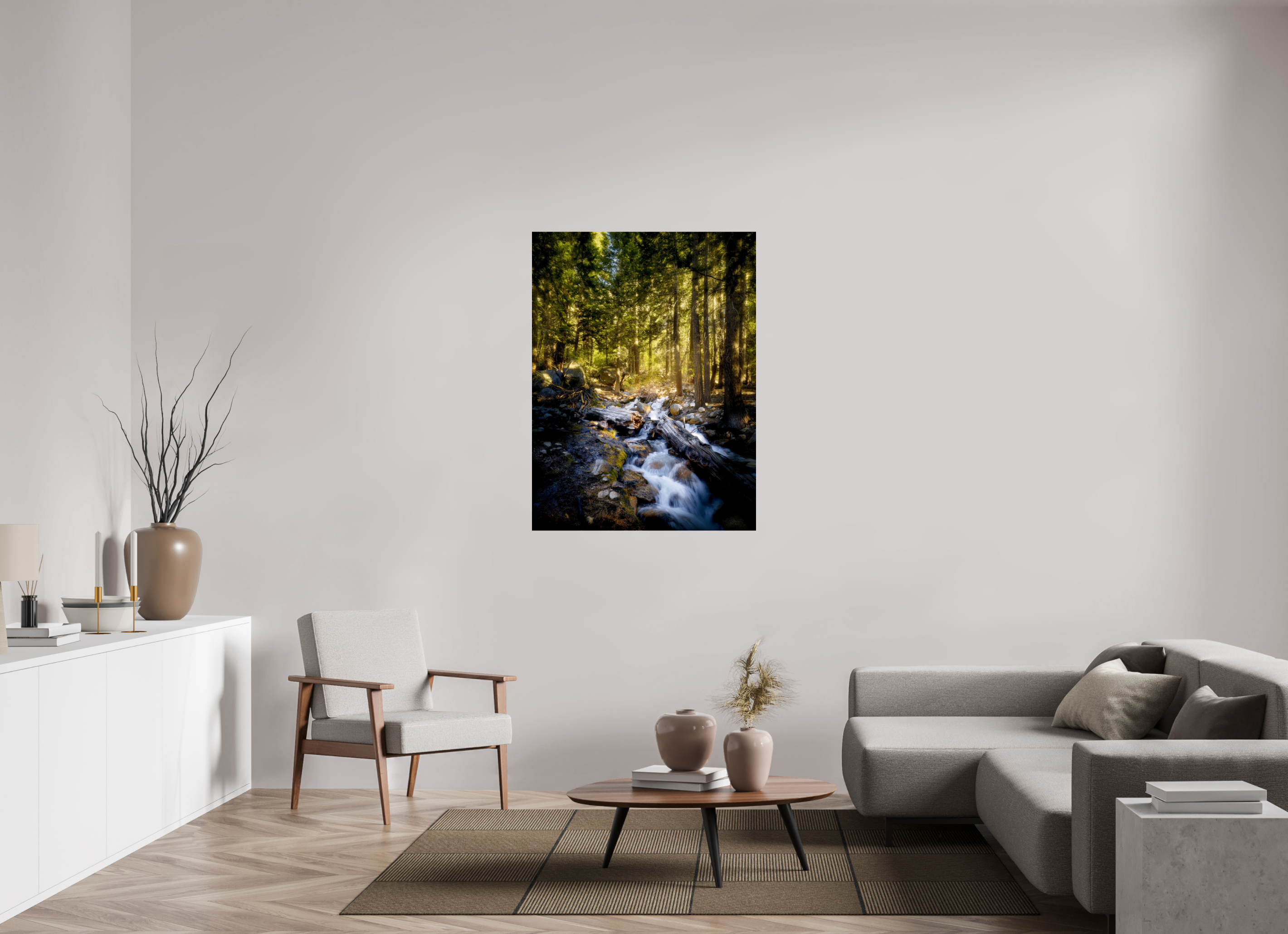 36 x 48″, Giclée Alu-Dibond Lone Pine Creek Waterfall on Mt. Whitney